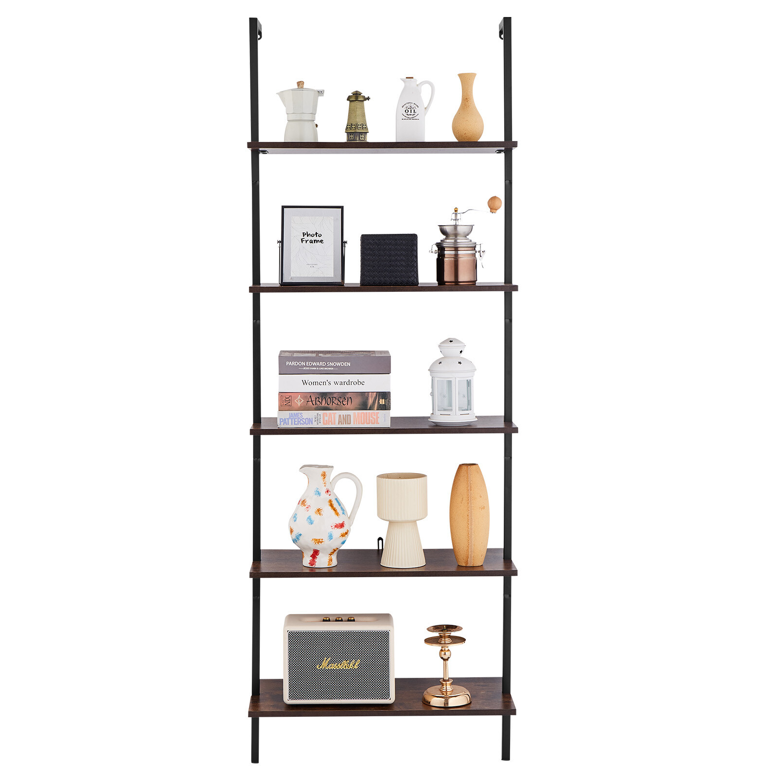 VEVOR Industrial Square Pipe Shelf 5 Tier 24×11.8in Wall-Mount for Bedroom