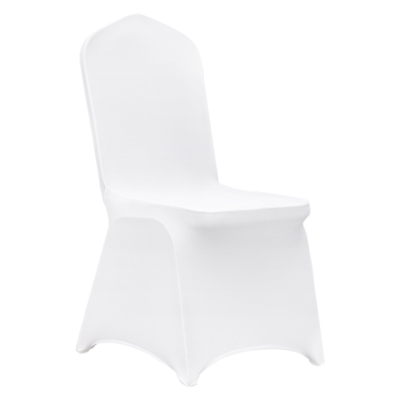 150PCS White Universal Stretch Chair Covers 22x18x37in Durable Fitted Slips
