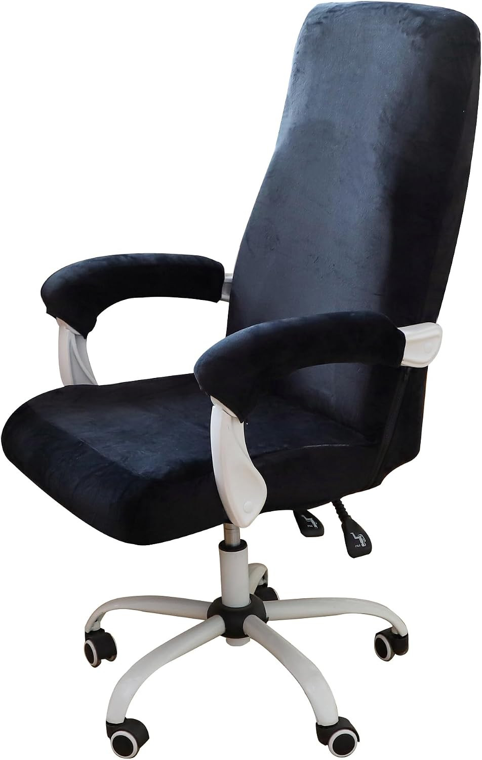 Office Chair Cover with Armrest Cover Black Velvet Stretch Computer Chair Covers
