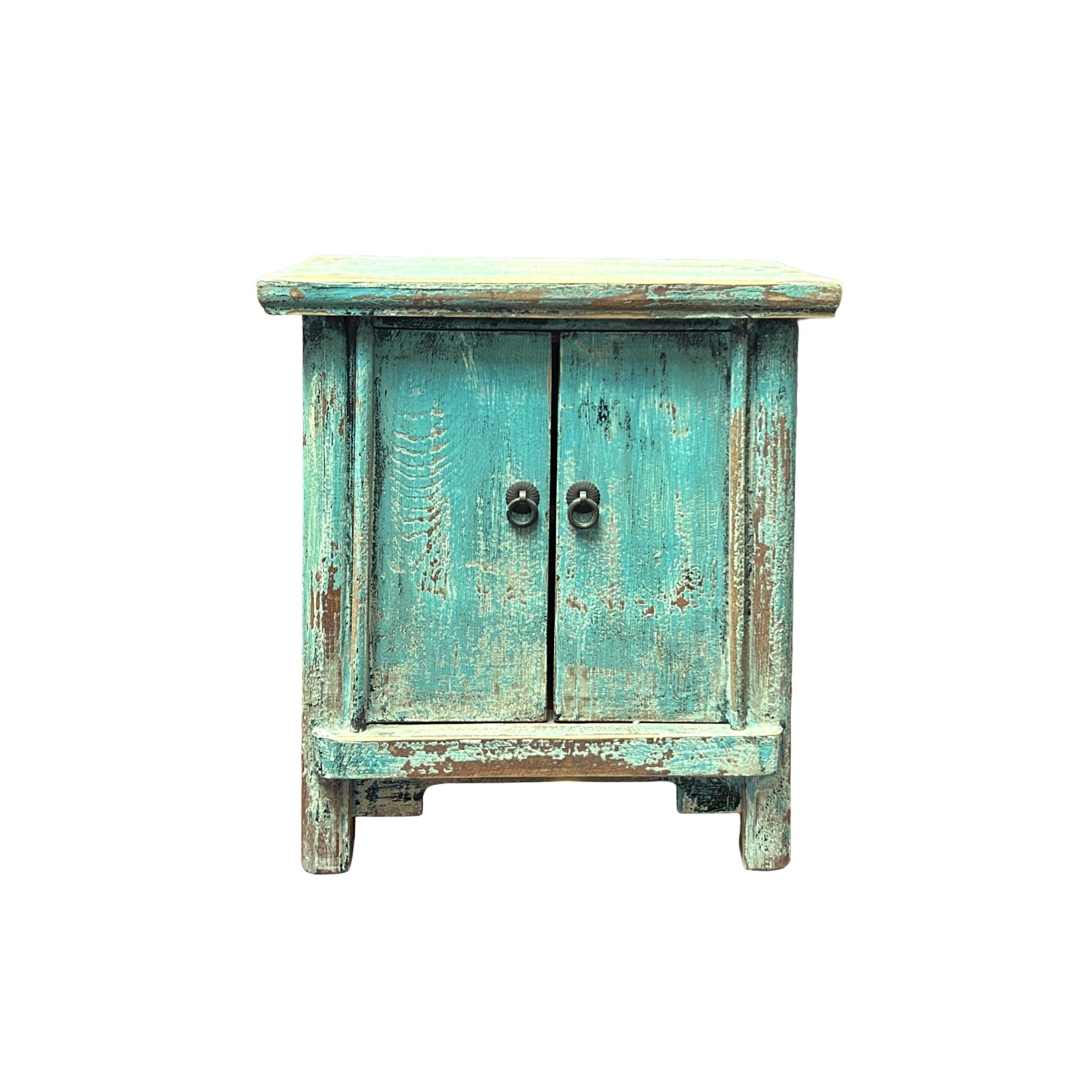 16.25″ Distressed Light Blue 2 Doors End Table Nightstand Chest GB595