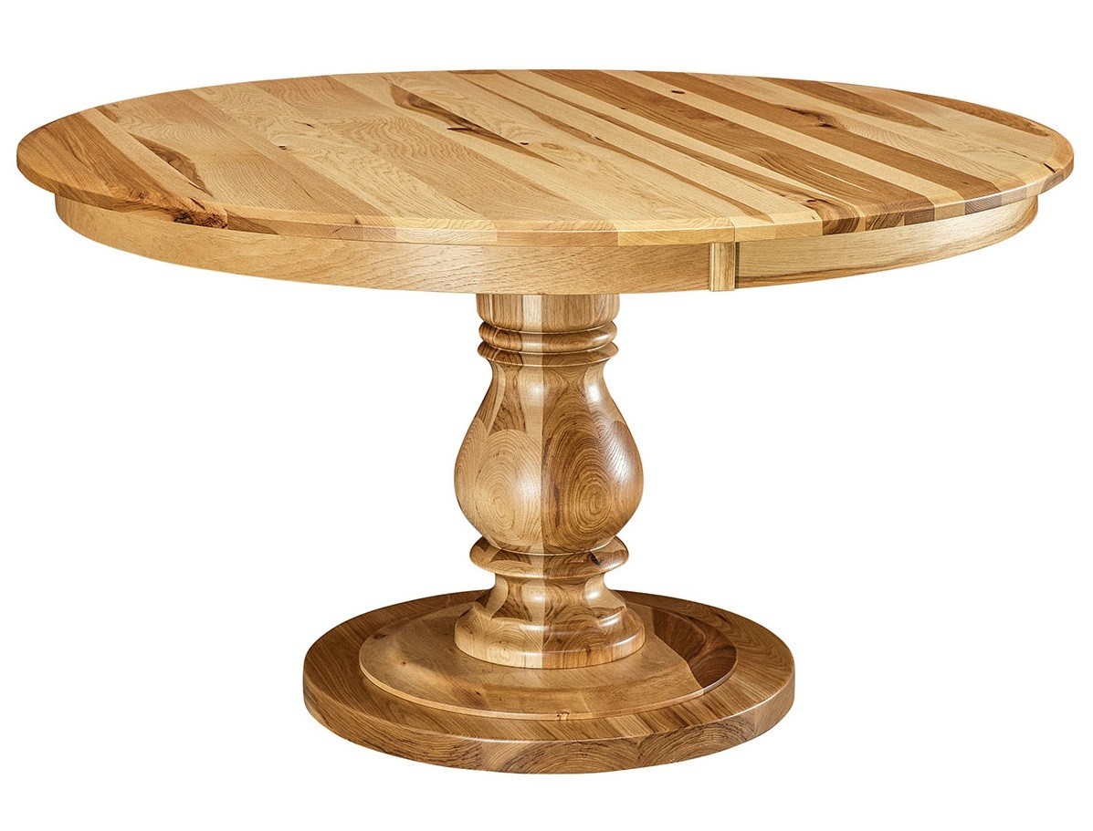 60″ Round Pedestal Dining Table Solid Wood Amish