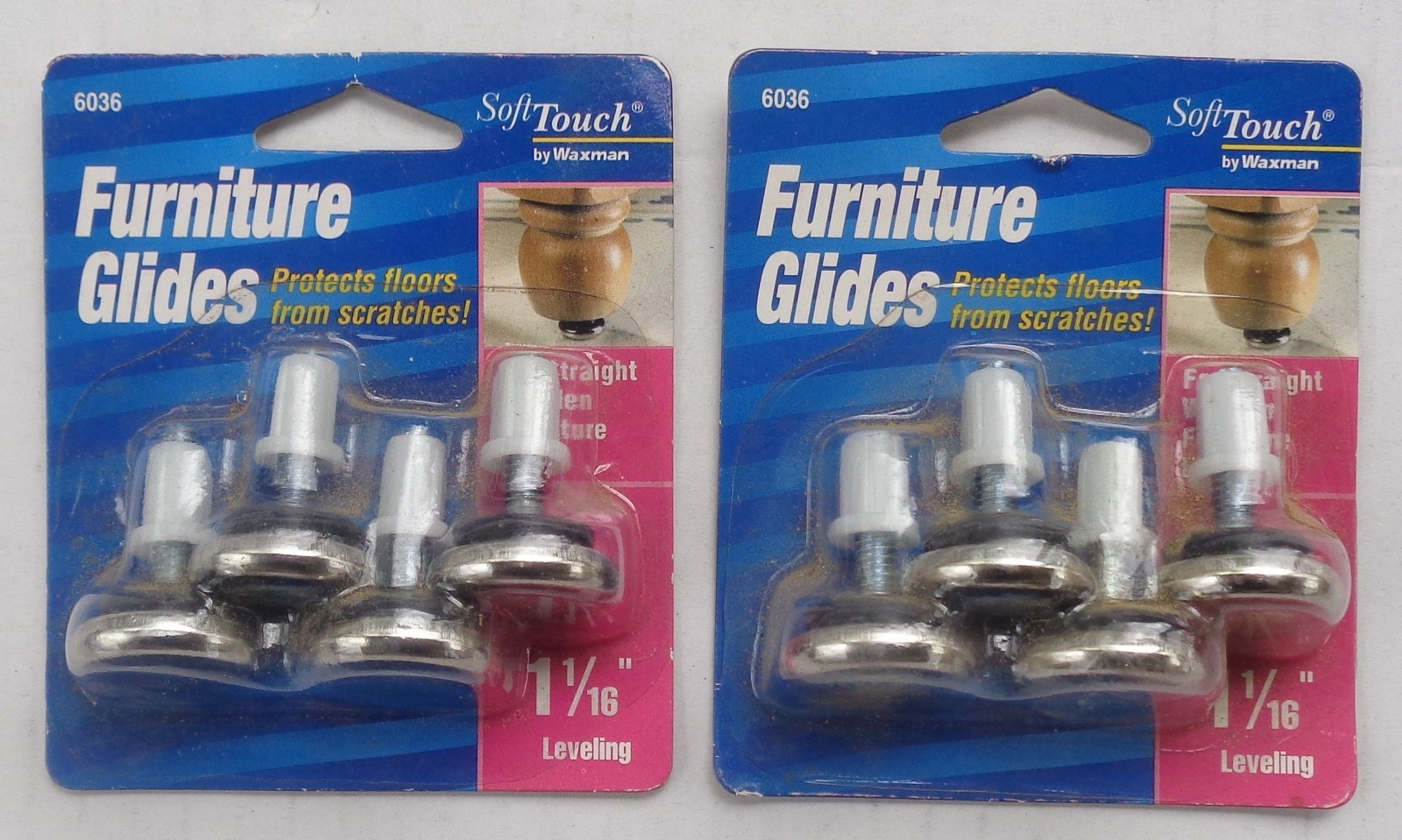 NIP 2 Packs of 4 Soft Touch by Waxman Furniture Glides