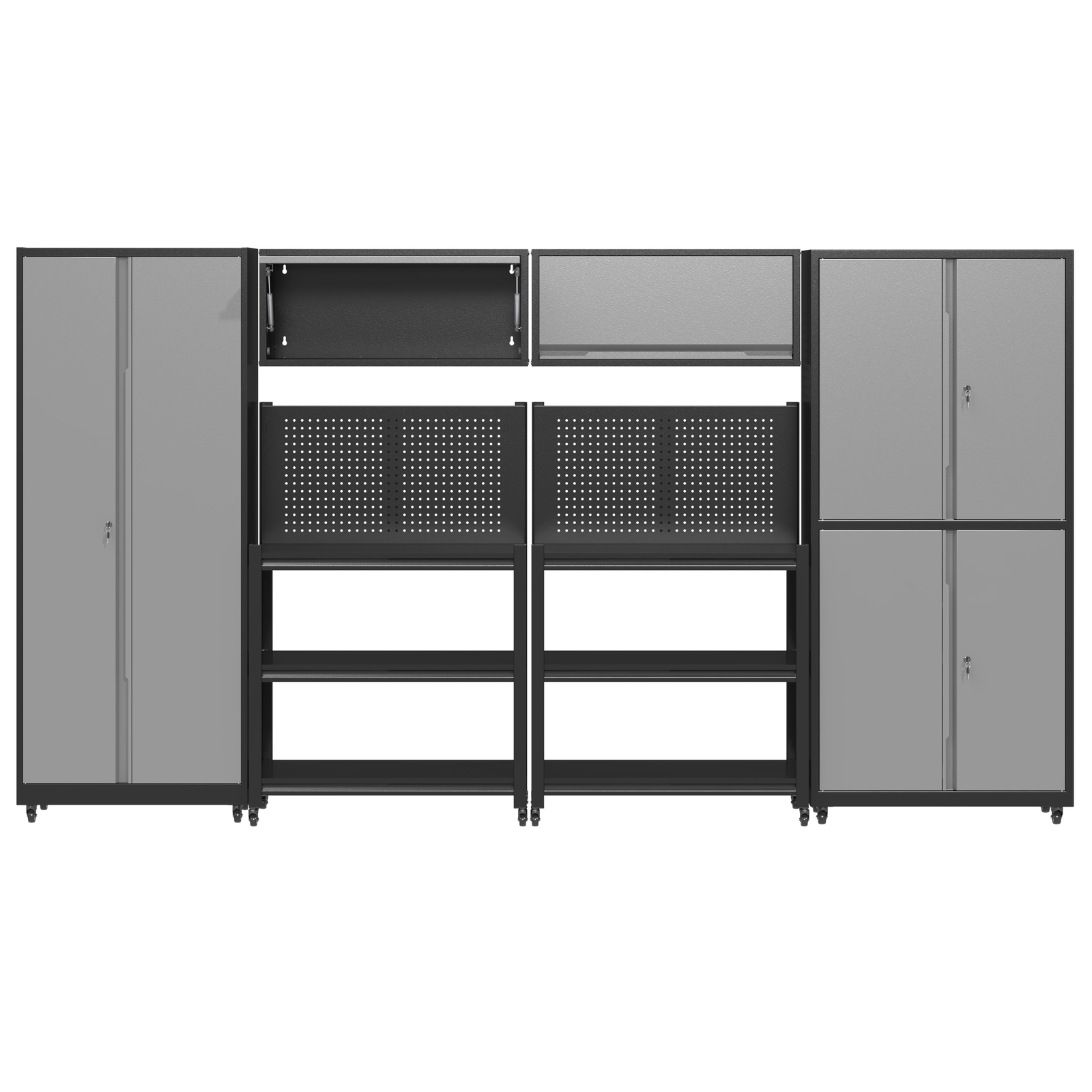 Garage Storage Cabinet System 6-Pcs Workshop Set Rolling Garage Cabinet Lockable