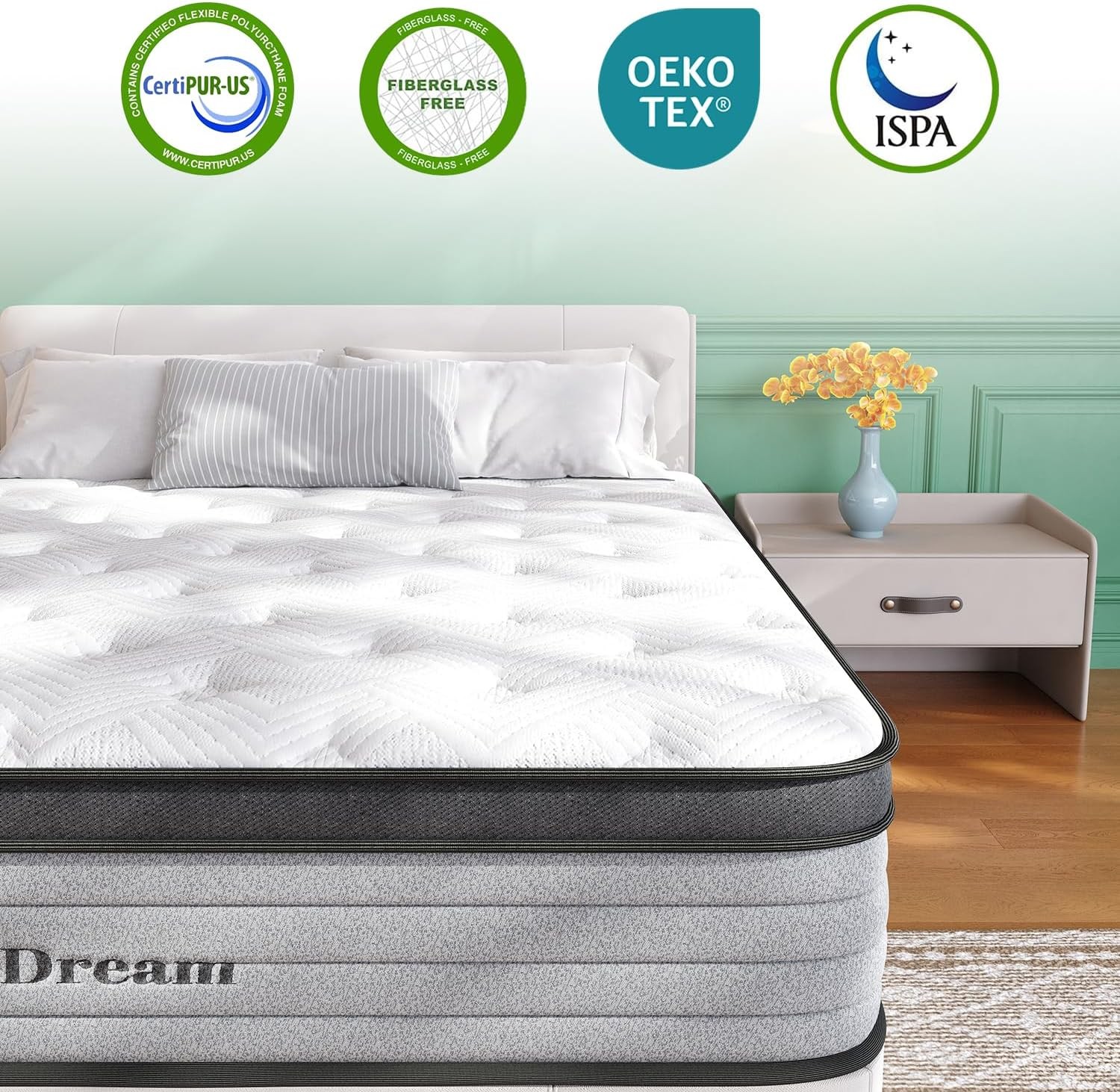 Queen Mattress, 14 Inch Queen Size Mattress in a Box, Hybrid Matress with Memory