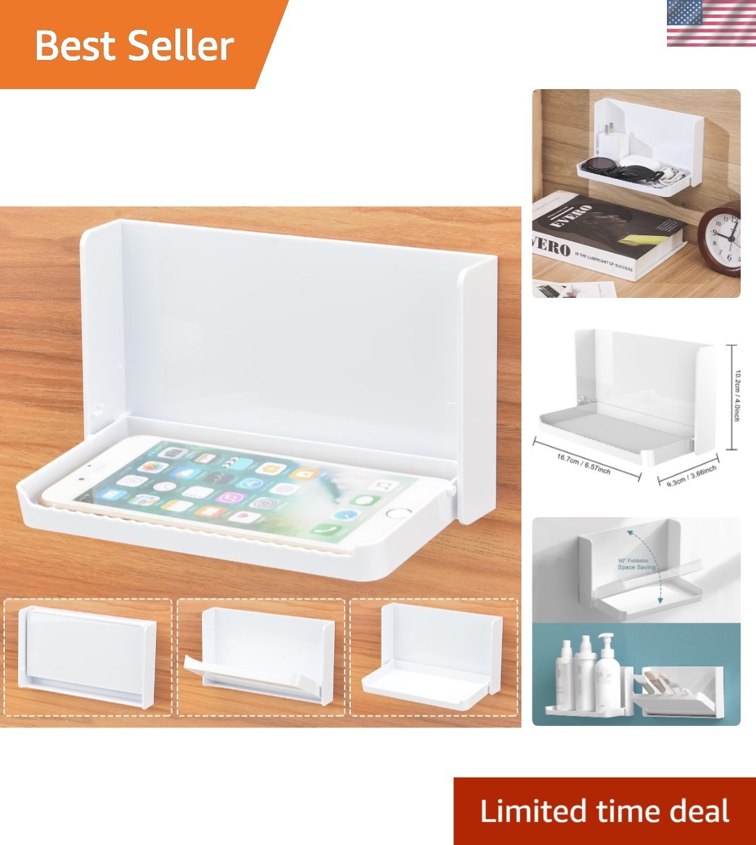 Minimalist Foldable Wall-Mounted Shelf for Home & Office – Easy Installation