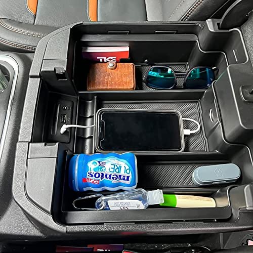 Center Console Organizer Compatible with 2020-2023 Silverado/Sierra black