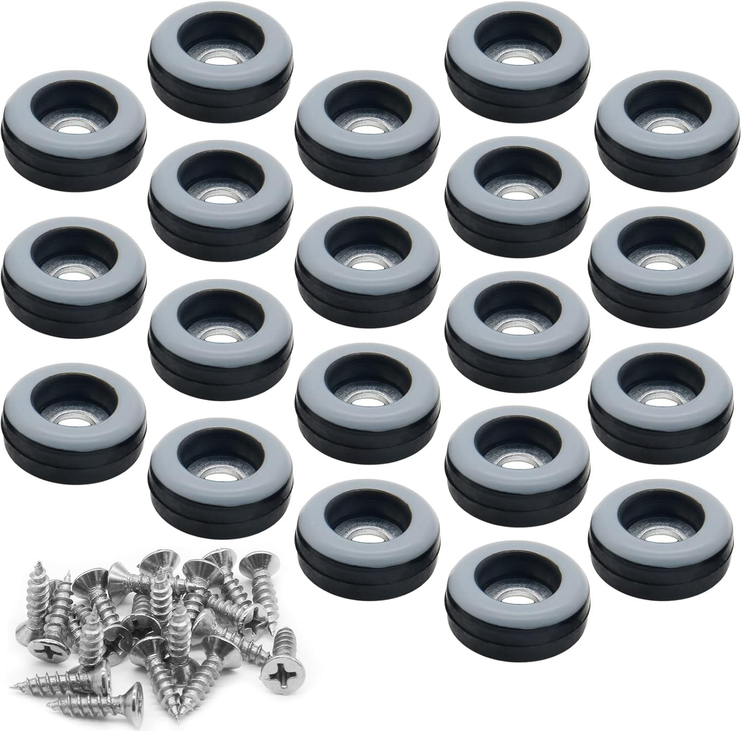 20Pcs 3/4 Inch Screw on Furniture Sliders, PTFE Chair Glides Floor Protectors S