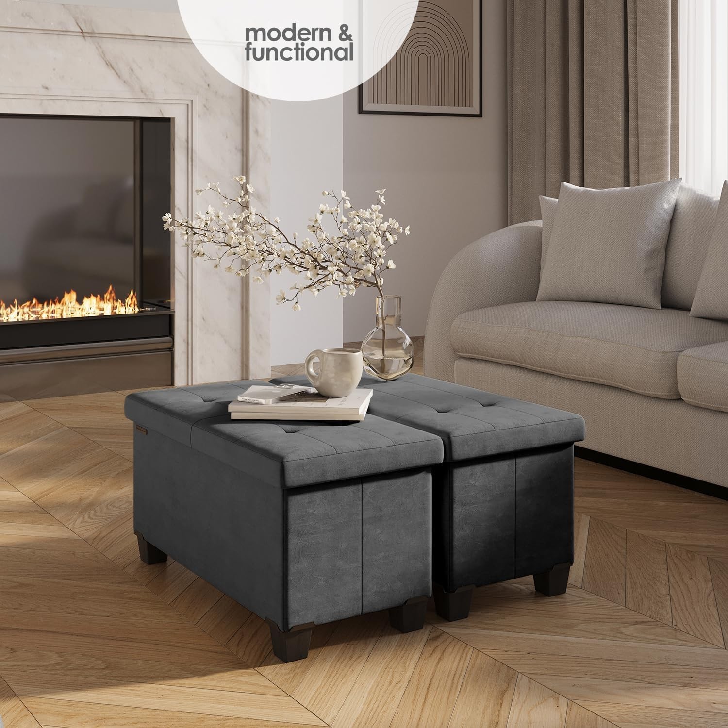 Durable Folding Ottoman Bench with Removable Legs: Maximize Your Storage Needs