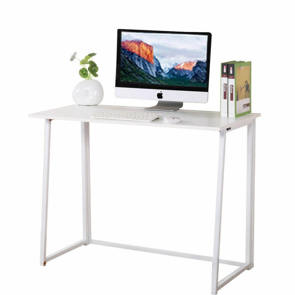 Folding Small Desk Home Office Desk Laptop Study Writing Table- White