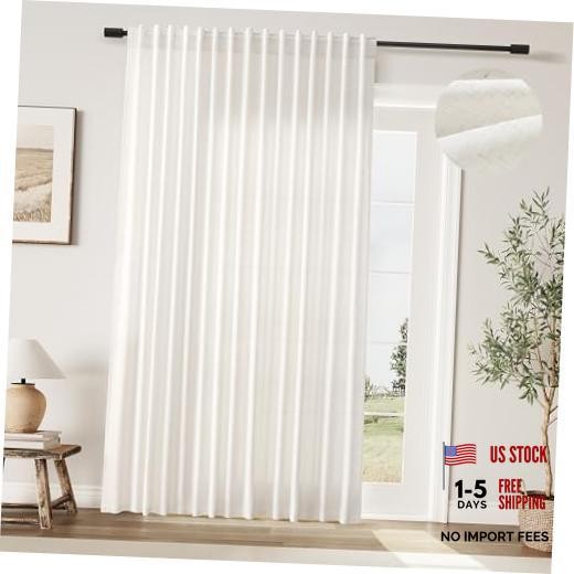 Linen Extra Wide Curtain 100 Inch for 100″W x 84″L (Pack of 1) Natural Cream