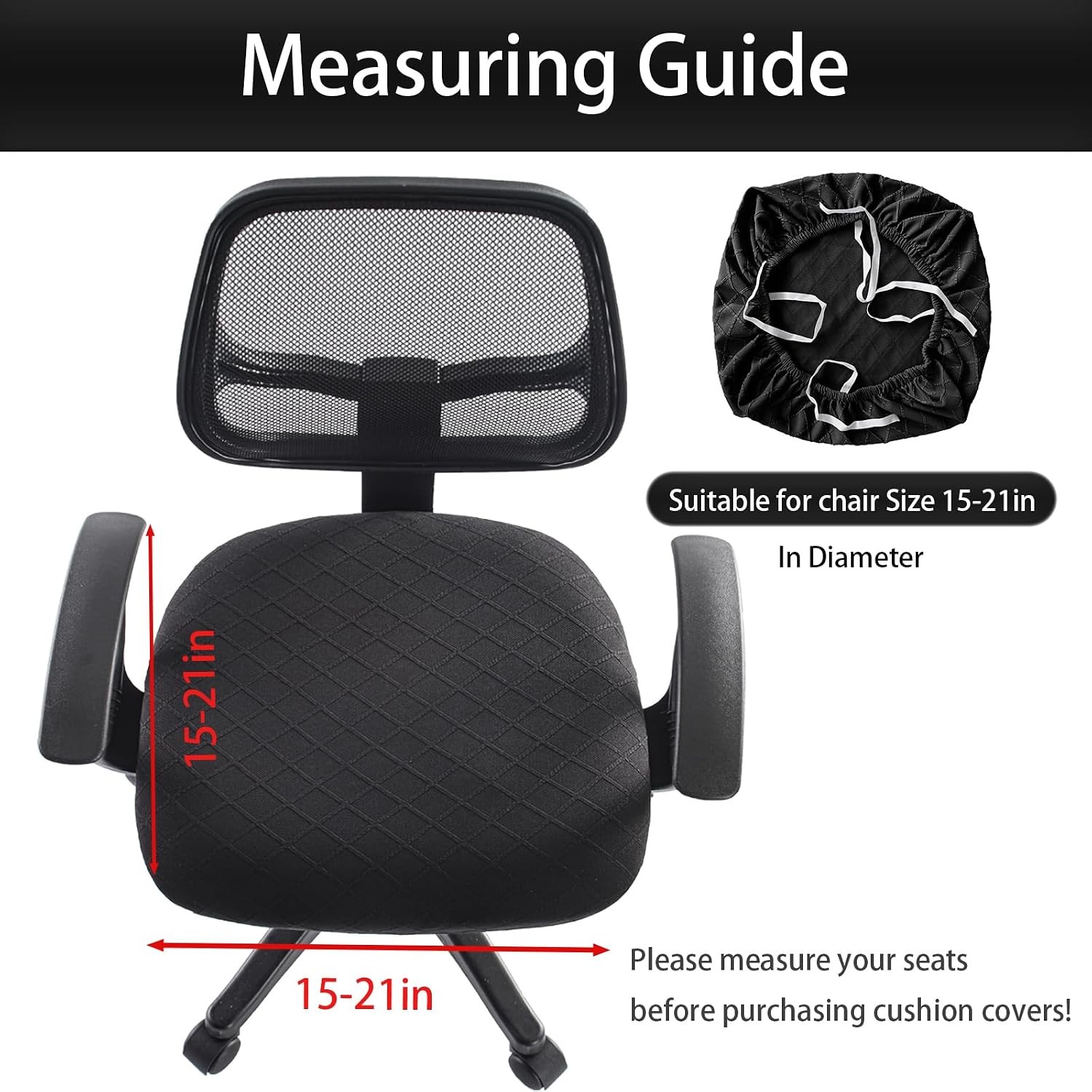 Stretch Jacquard Office Chair Cover, Removable Washable Desk Chair Cover,