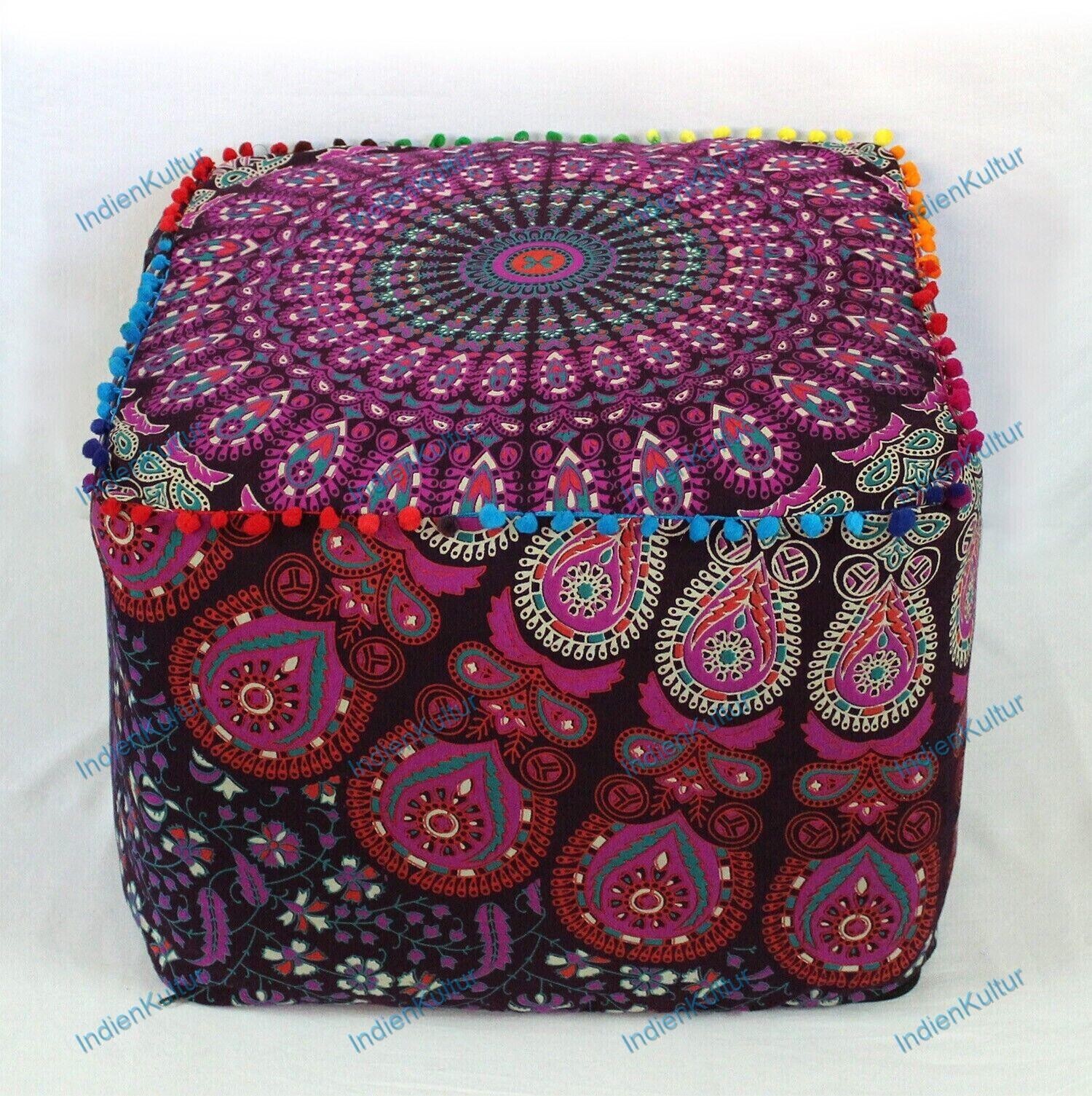 As Per Image Ottoman Chair Pouf Stool Mandala Handmade Pouffe Poof INDIAN Decor