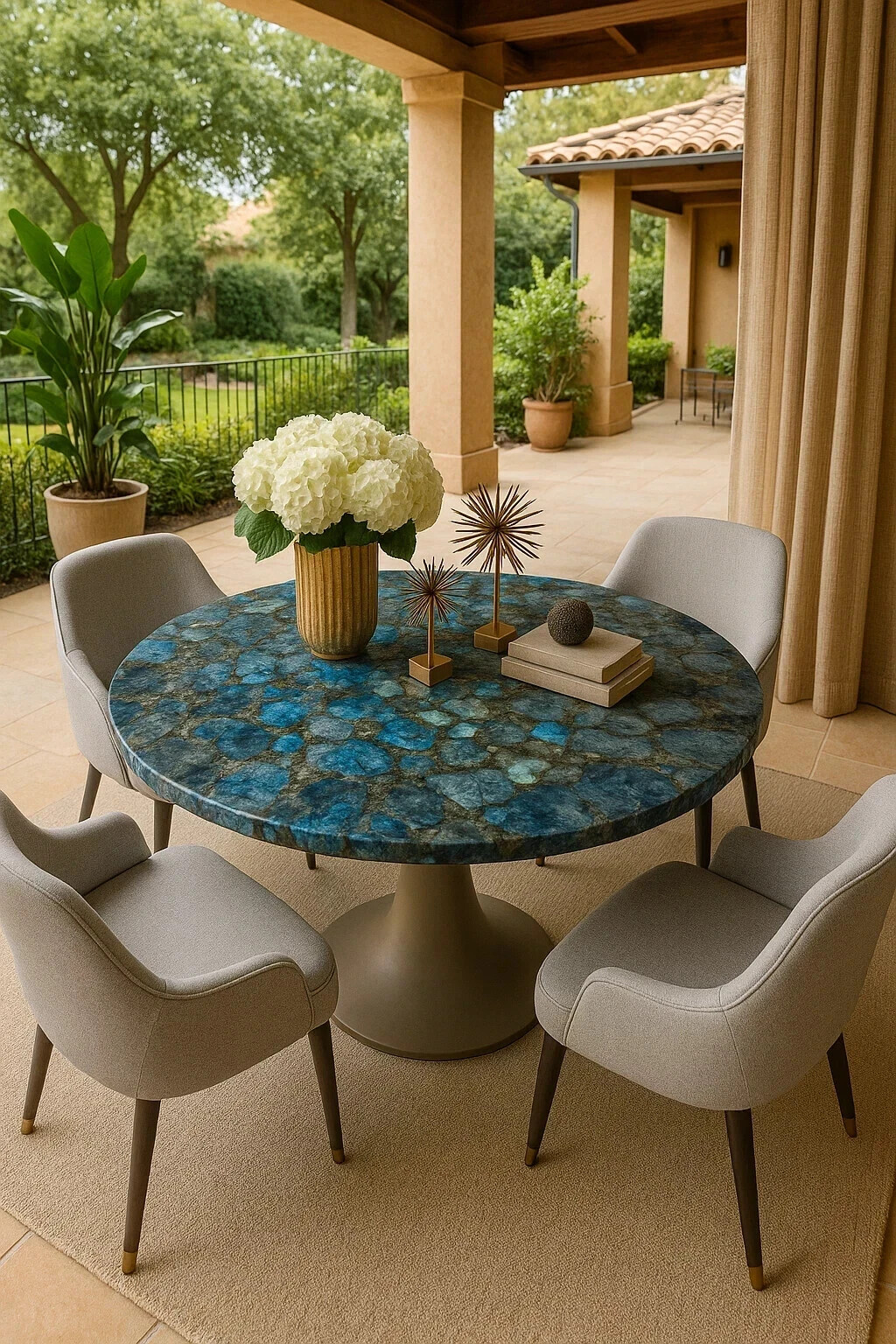 Labradorite Round Table Top / Coffee Table / Dining Table / Counter Top Slabs