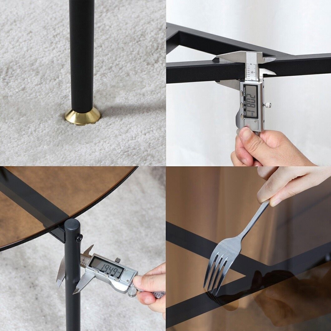 Sophisticated Ash Glass Coffee Table Modern Tables with Solid Steel Novelty Legs