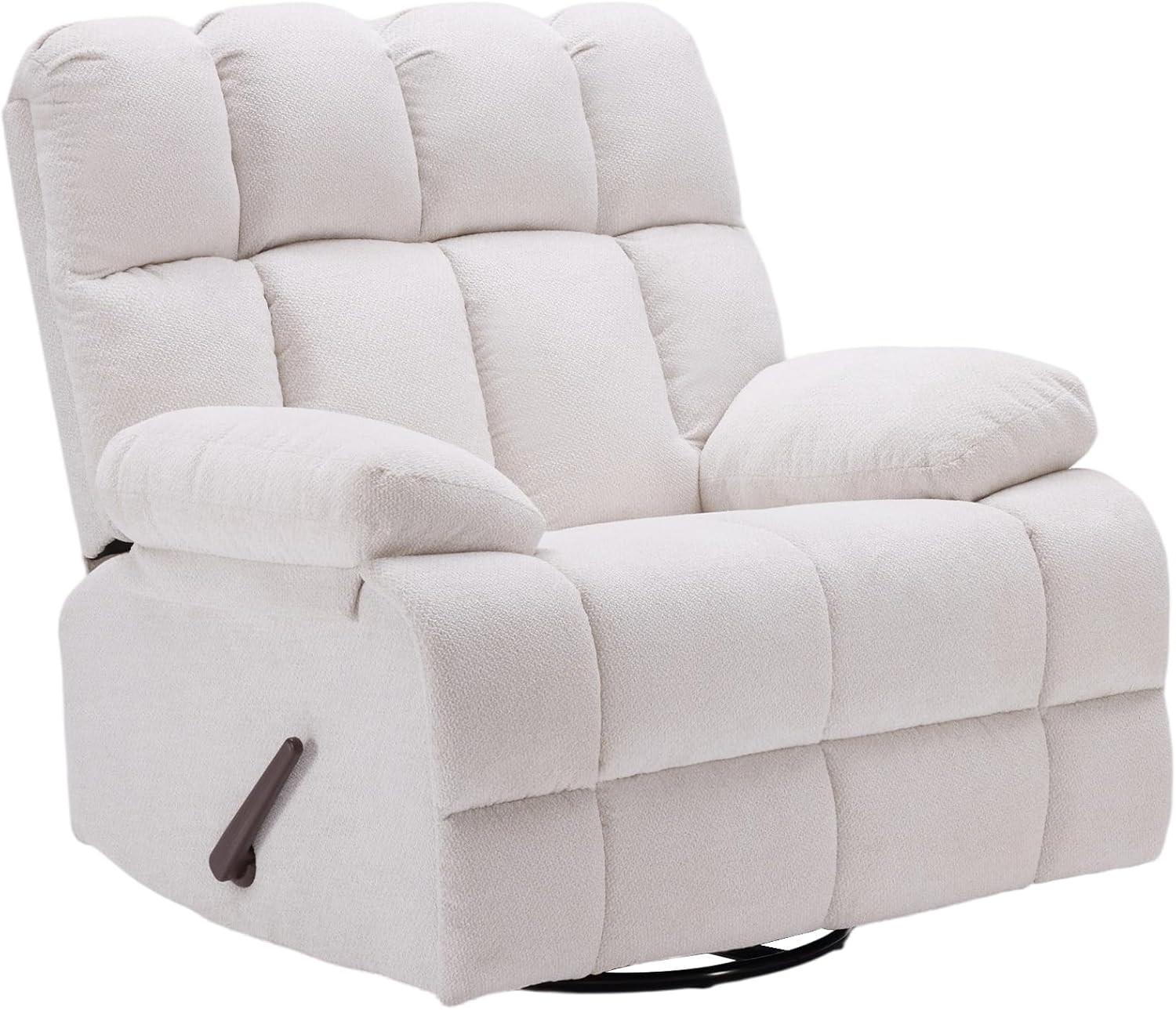 Oversized Recliner Chair 360 Swivel Rocker Extra Wide Manual Recliner Soft Seat