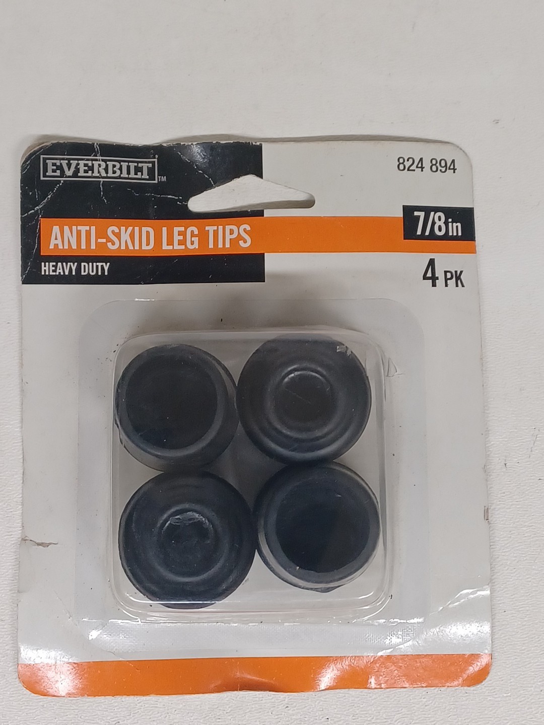 (4-Pk) Everbilt Rubber Leg Tips Black 7/8″ Inside Diameter 9127