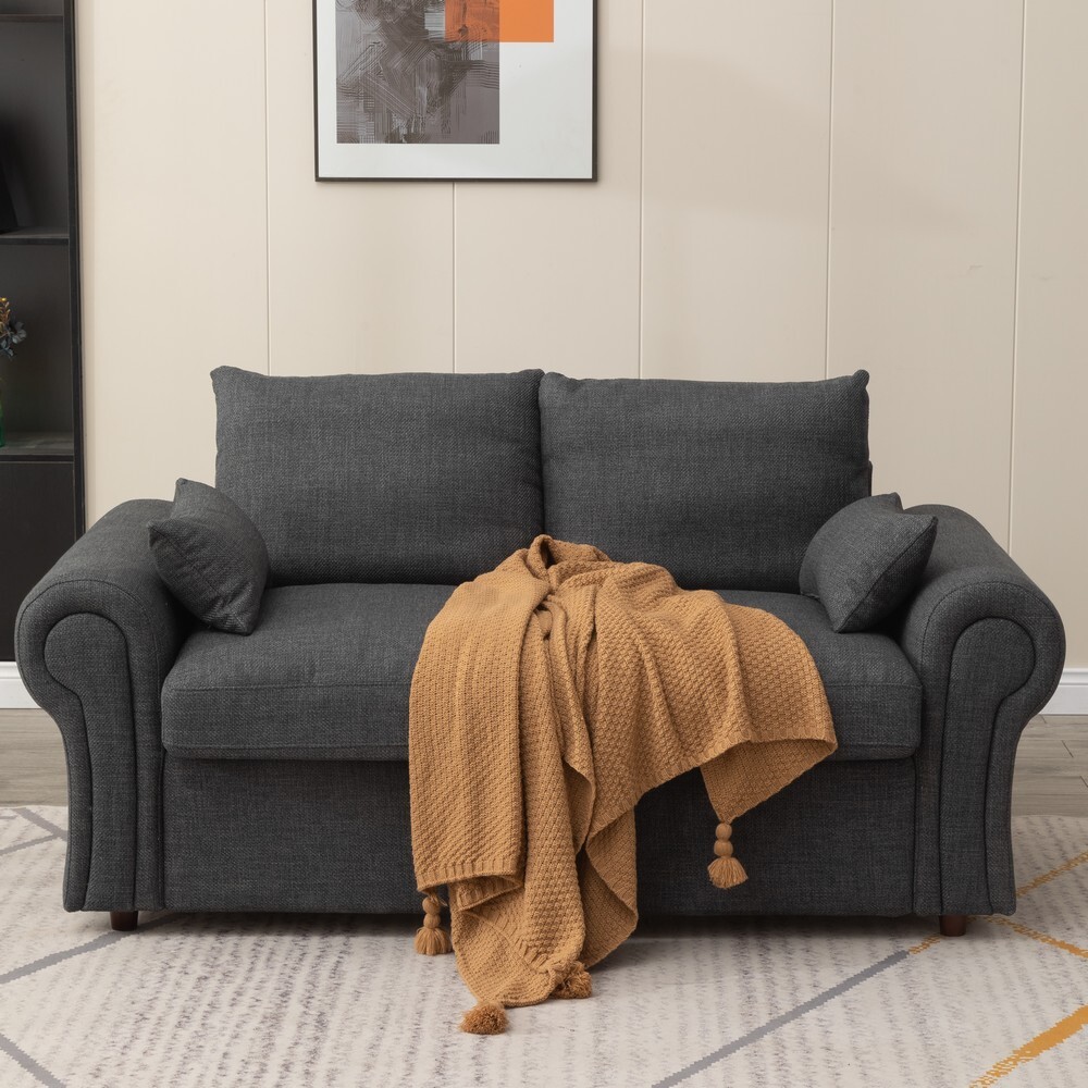 2 / 3 Seater Sofa with Storage Solution Linen Fabric Couch Love Seat Settee