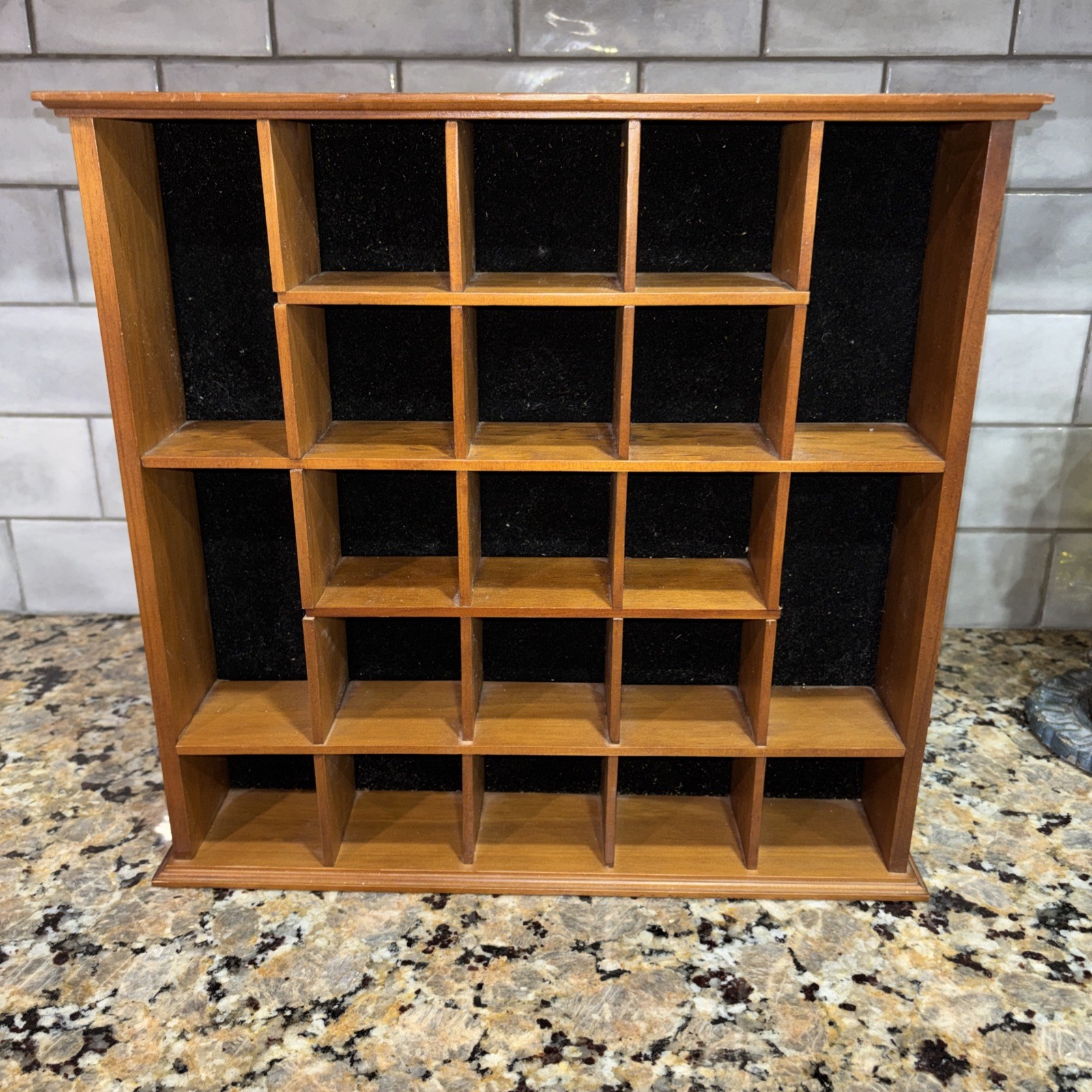 Vintage Wooden Wall Mountable Shelf 21 Cubbies