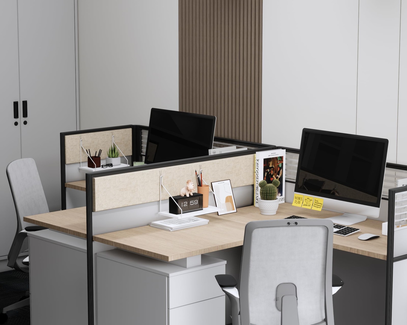 11.8 Inch Office Cubicle Floating Shelf Hooks Hanging Storage Organizer White