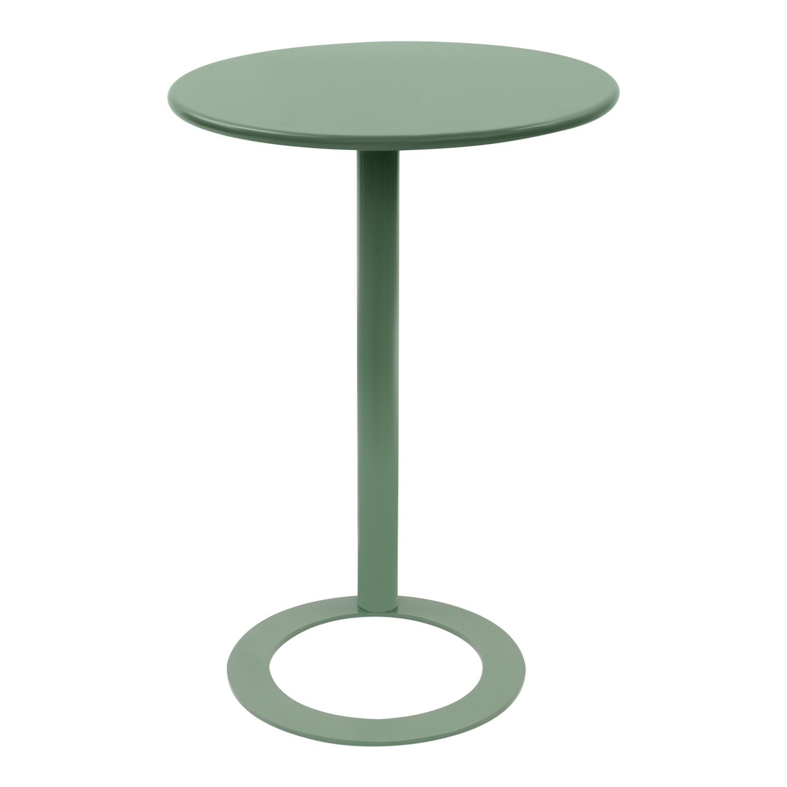 Round C-Shaped Side Table Stable O-Base Heavy Duty for Indoor Small Spaces