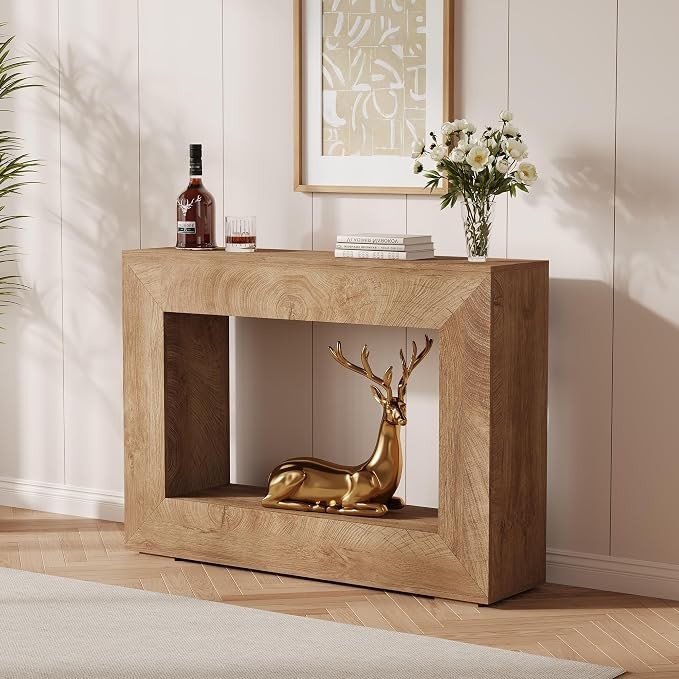 47″ Long Entryway Console Table Farmhouse Console Table Solid Wood Console Table