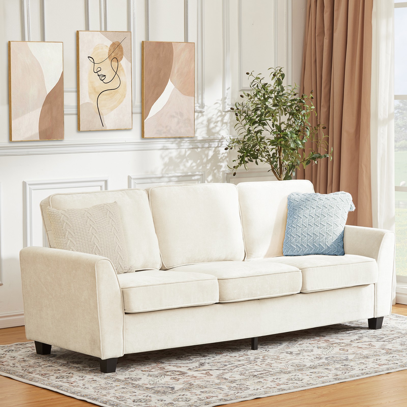 83″ Oversized 3-Seater Sofa Couch Modern Deep Seat Loveseat Living Room Couches