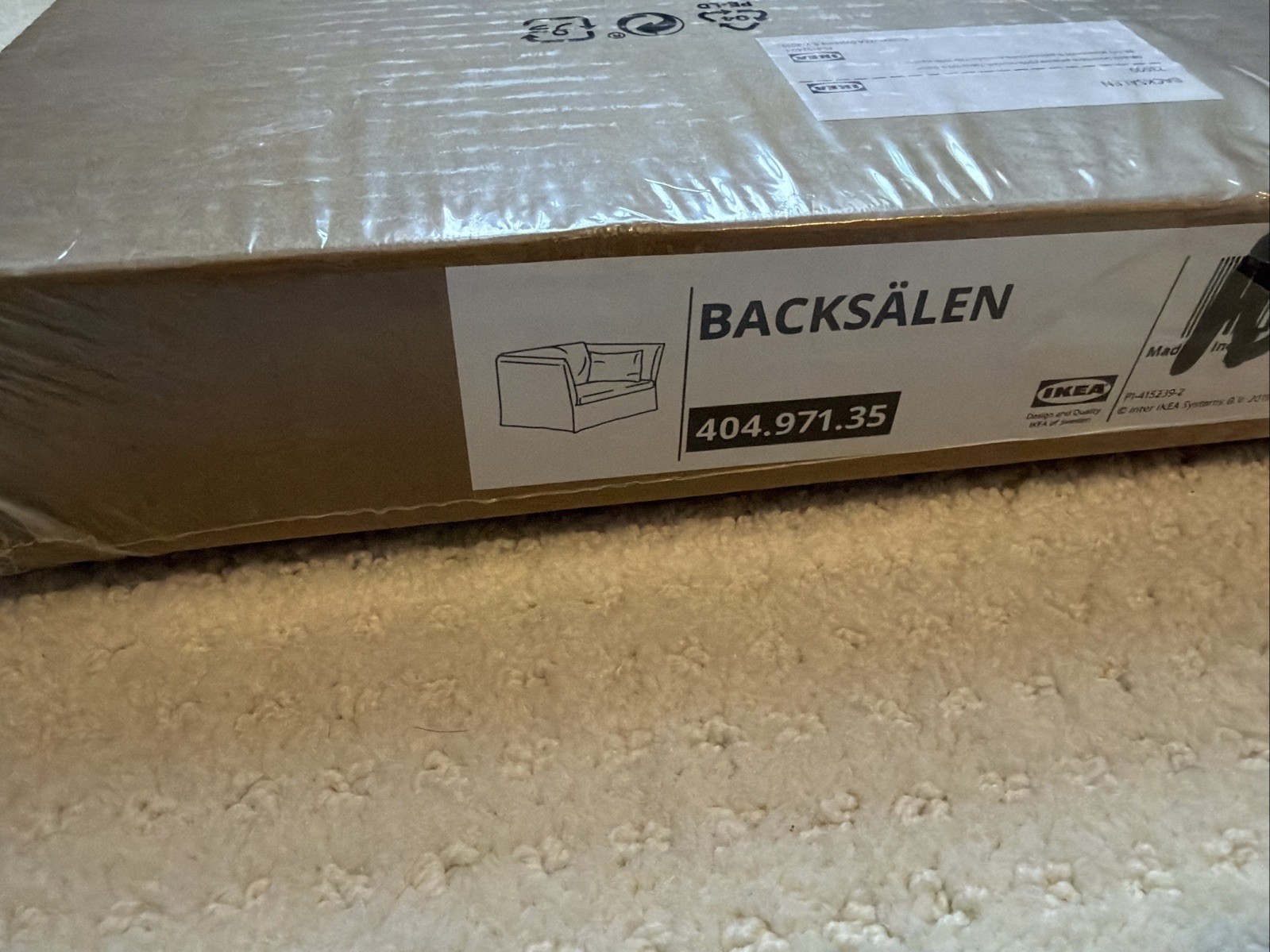 Ikea BACKSALEN Cover 1.5-seat armchair, Blekinge white 404.971.35 – NEW