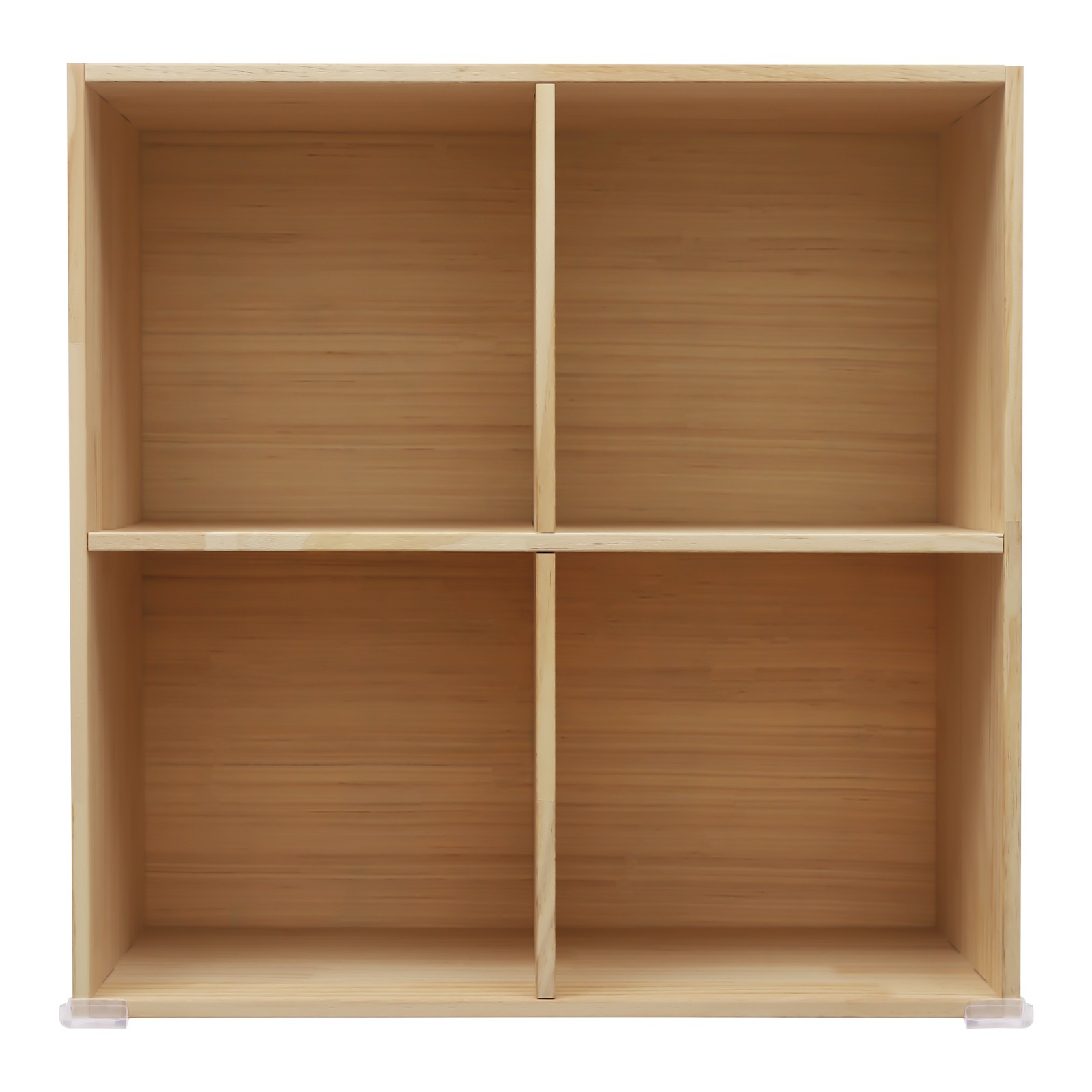 4 Cube Solid Wood Shelves, Wooden Shelf Bookcase, Floor Standing Bookshelf