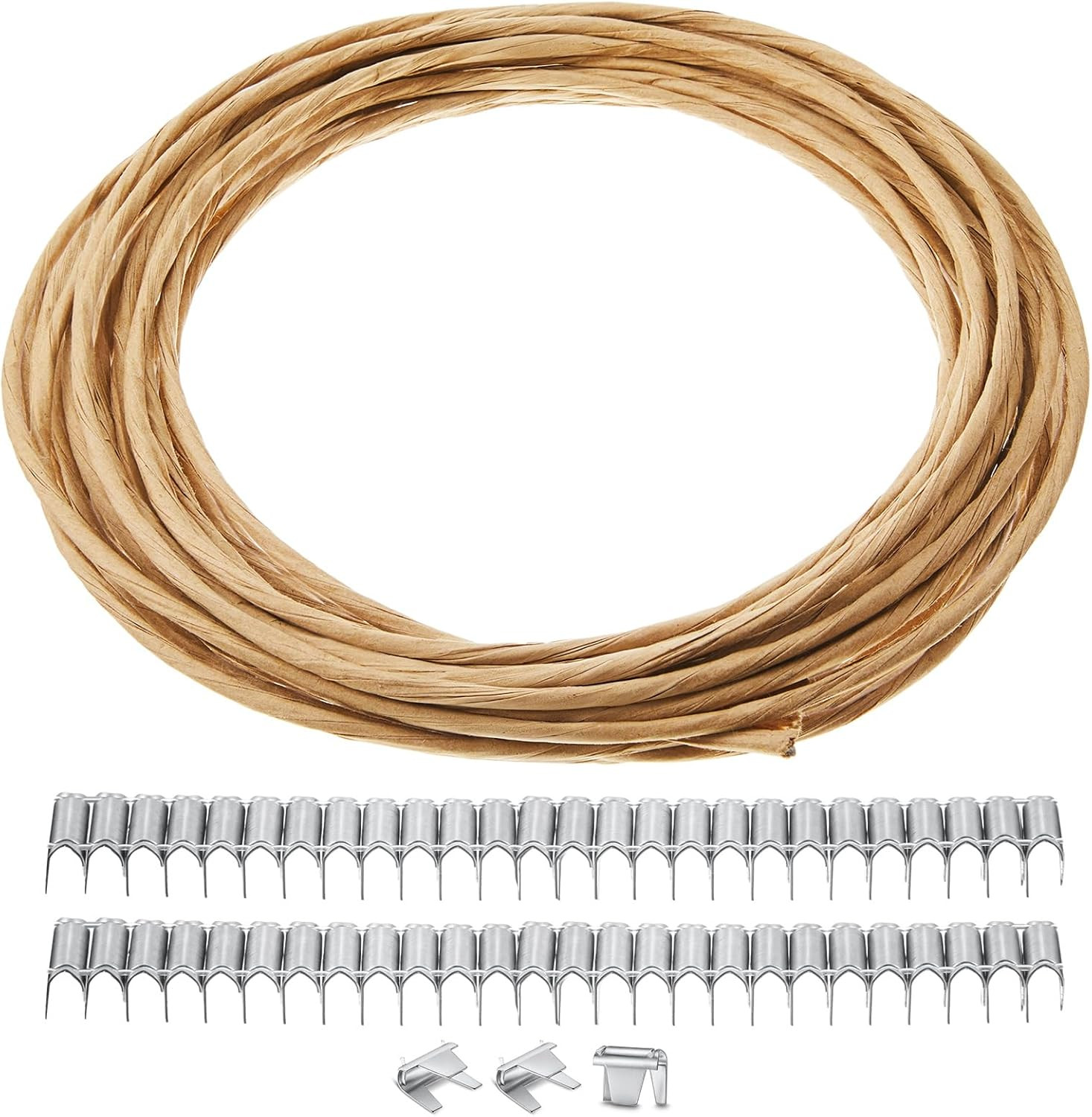 Upholstery Stay Wire 40ft 9 Gauge w 80 Clips Sofa Spring Repair Kit