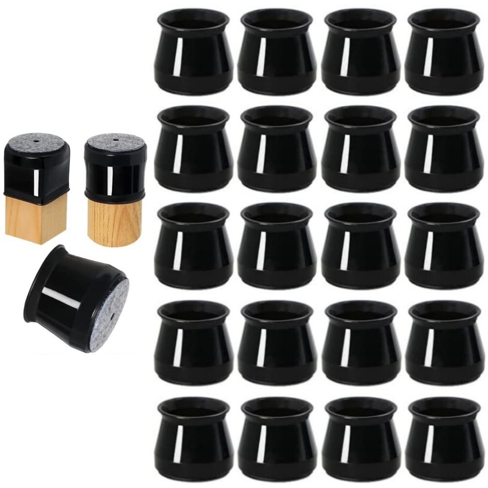 20pcs Small Size Round Silicone Chair Leg Floor Protectors Clear Table Feet Caps