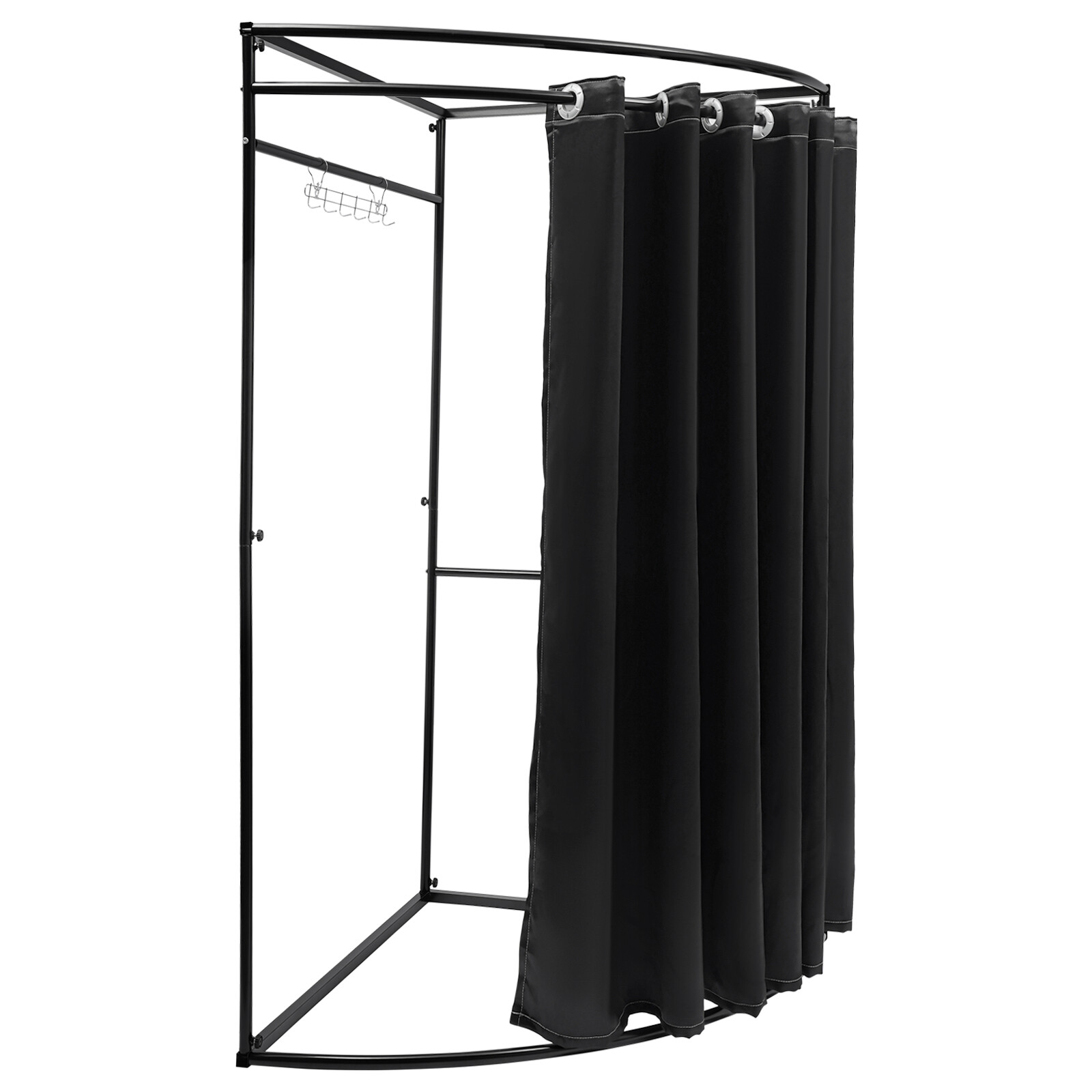 Clothing Store Black Fitting Room 39.37*39.37*78.74in Freestanding Fitting Room