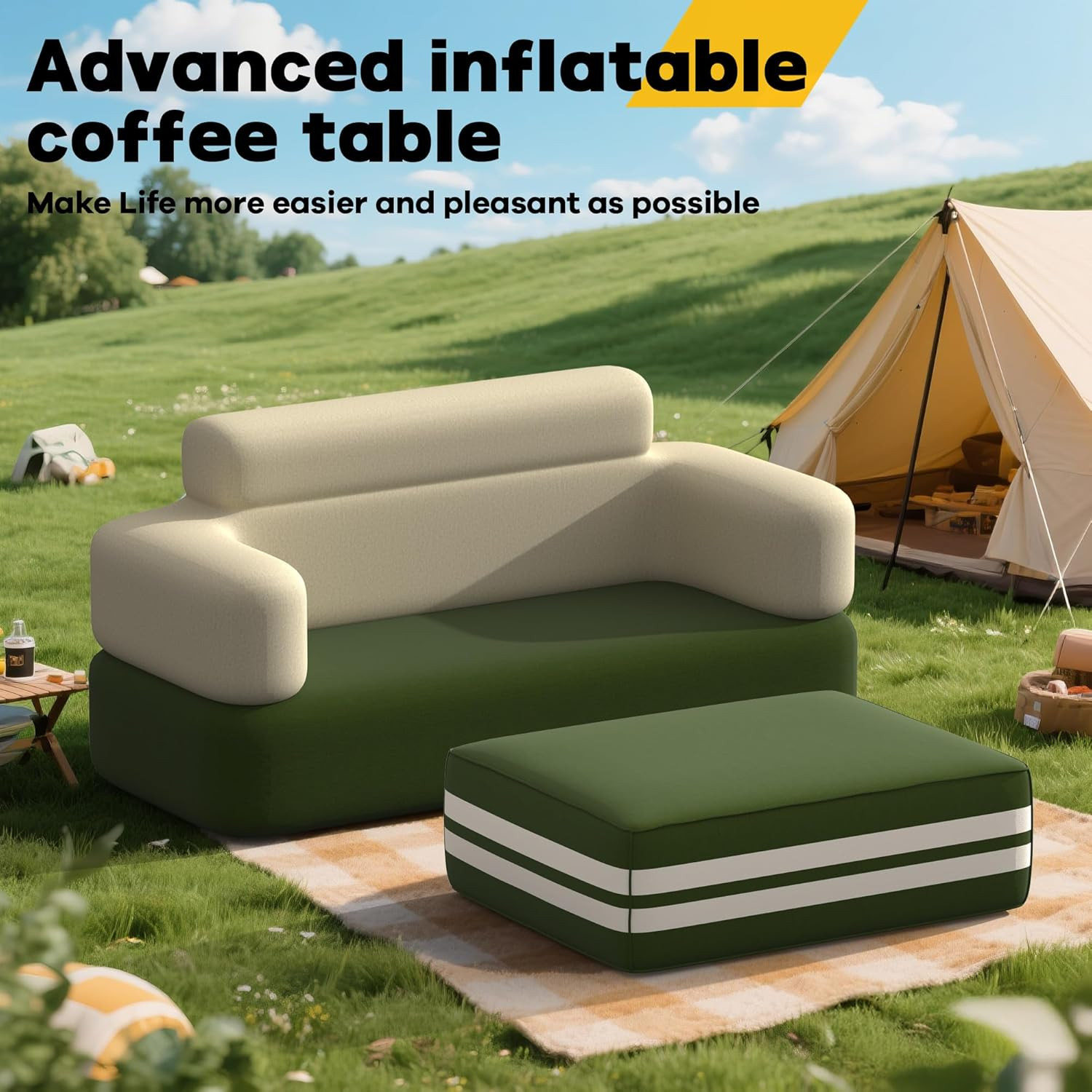 Inflatable Portable Table with Pump – Ideal for Camping, Travel & Backyard Fun