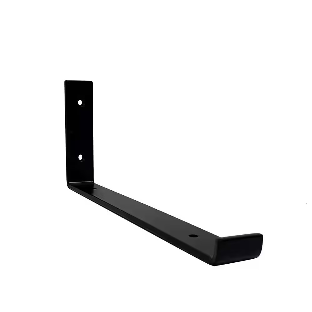 12 In. J-Bracket, Matte Black