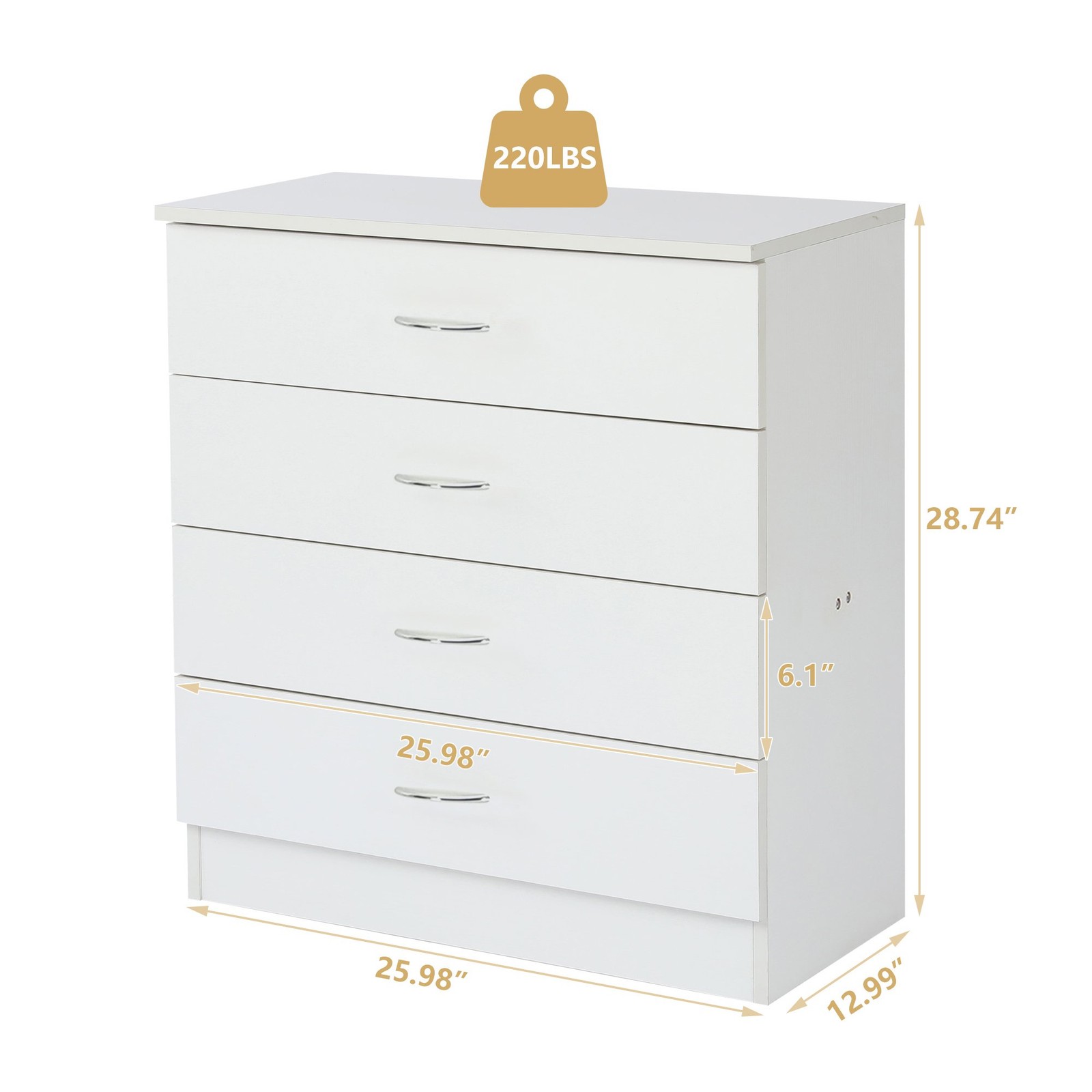 Set Of 2 Bedroom Dresser 4 Drawers Cabinet Bedroom Chest of Storage Nightstand