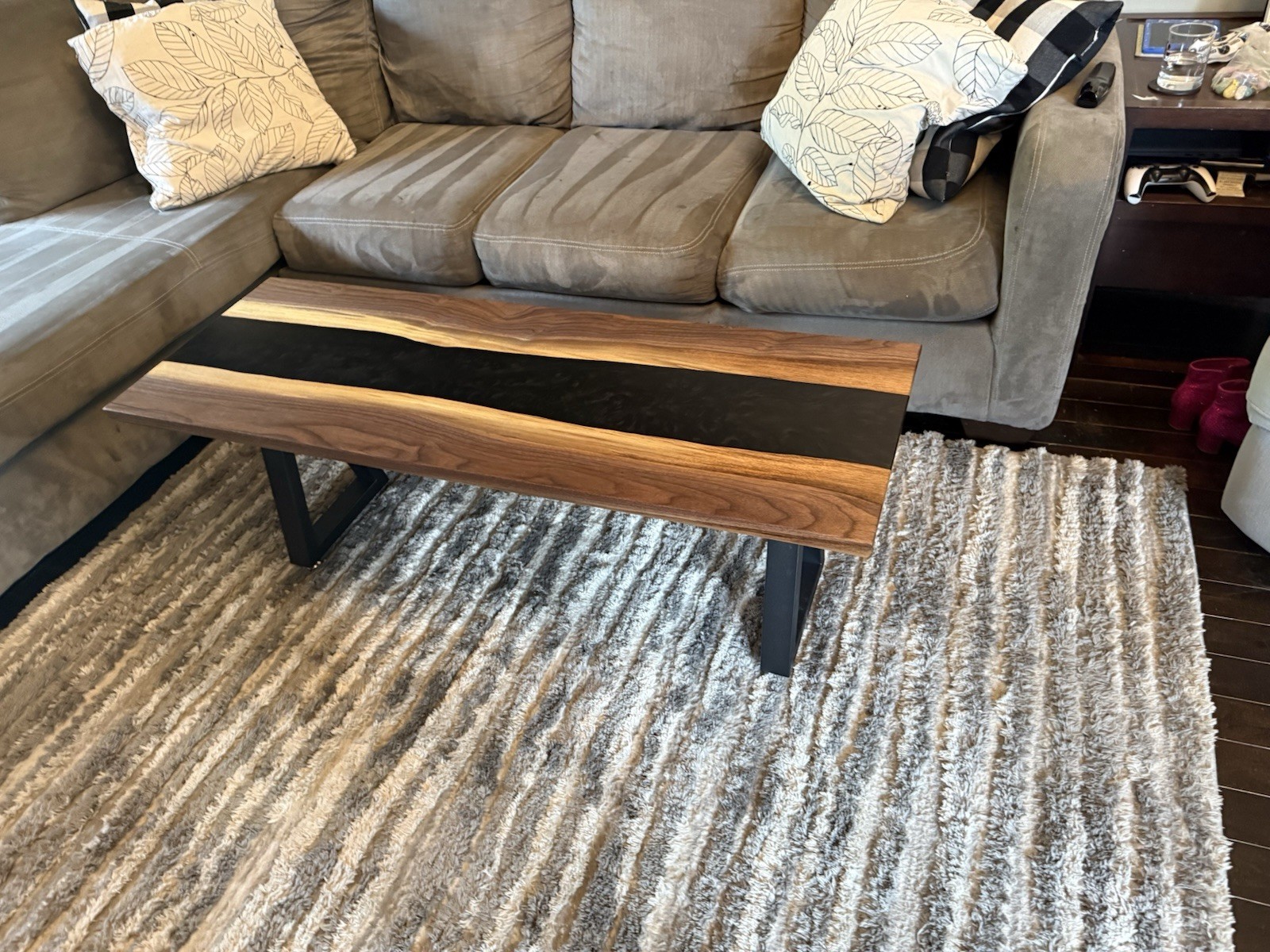 Handcrafted Black Walnut River Coffee Table