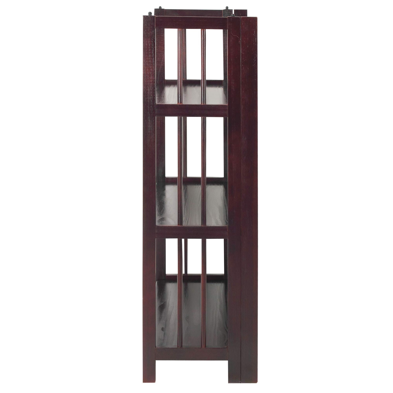 3 Shelf Folding Stackable Bookcase, 27.5″ Wide, Espresso