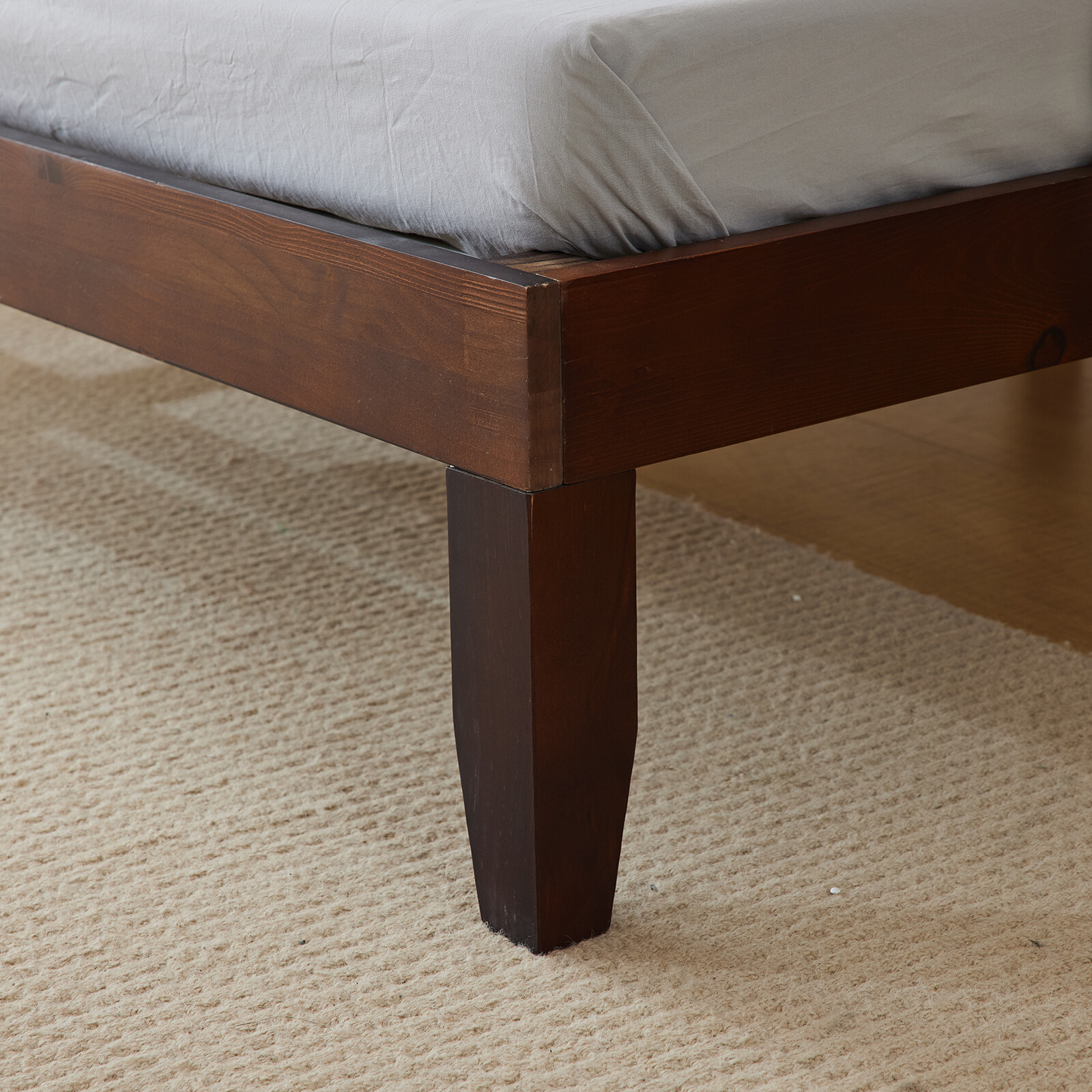 Twin/Full/Queen/King Size Bed Frame Deluxe Natural Solid Pine Wood Platform Bed