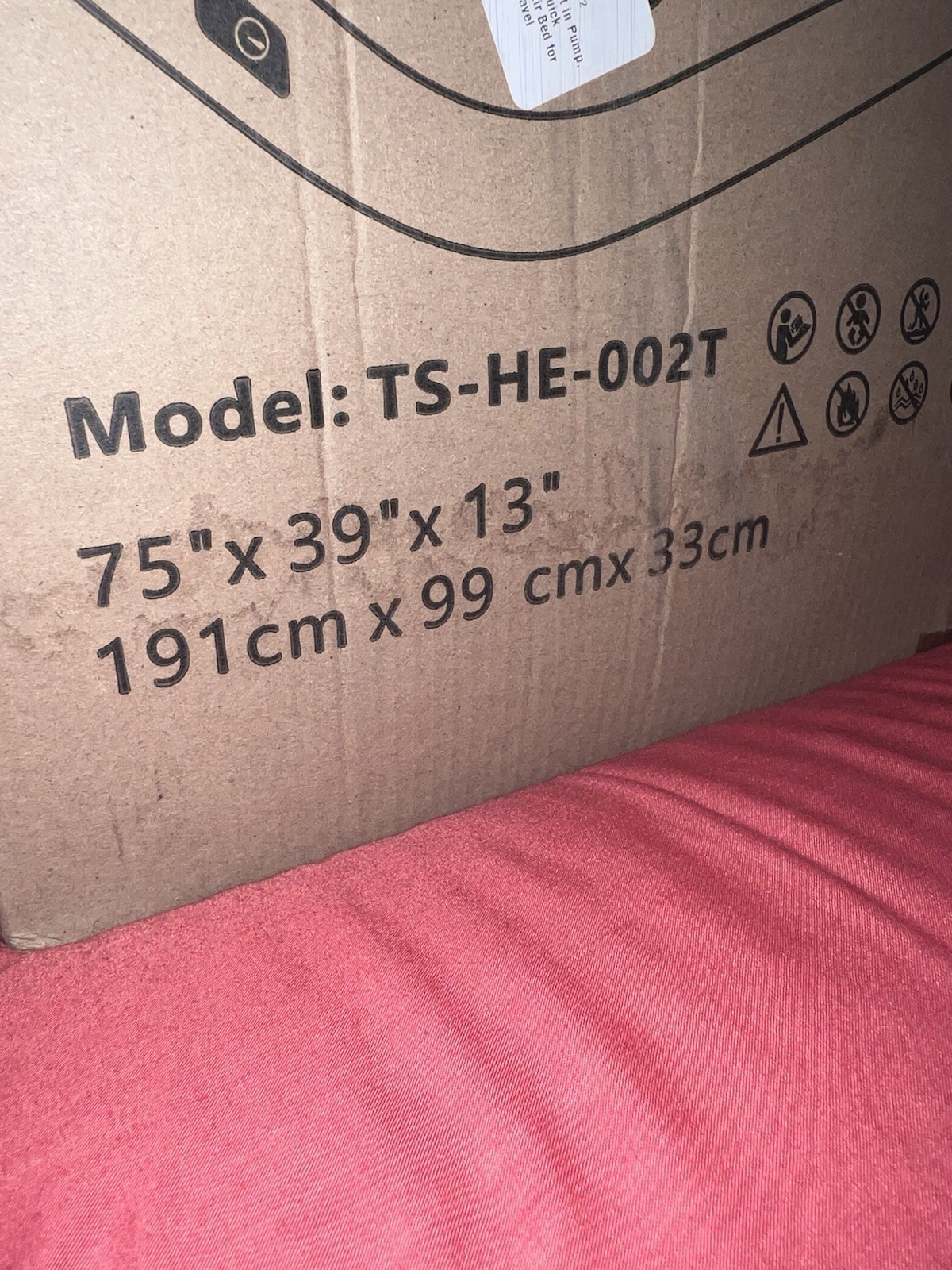 TINSUN Twin Air Mattress Built-in Pump TS-HE-002T 75x39x13in Khaki NEW UNOPENED