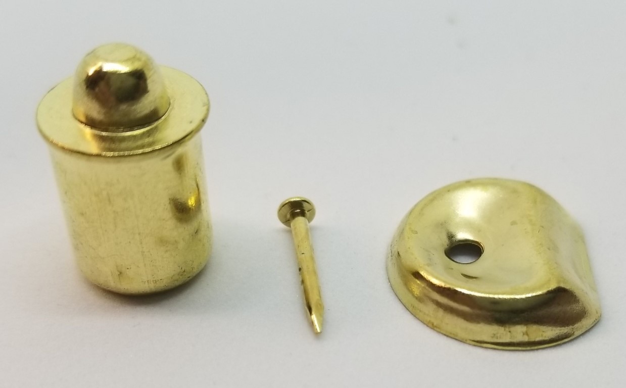 Brass Plated Bullet Catch 1/4″ Diameter ball cabinet spring button door small
