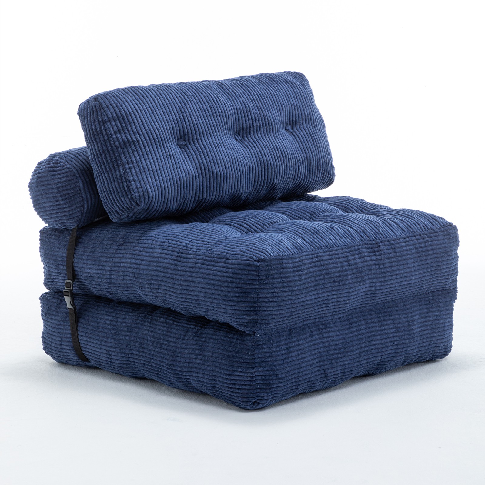 Folding Sofa Bed Sleeper Chair with Pillow, Dark Blue, 34.7″x68.5″