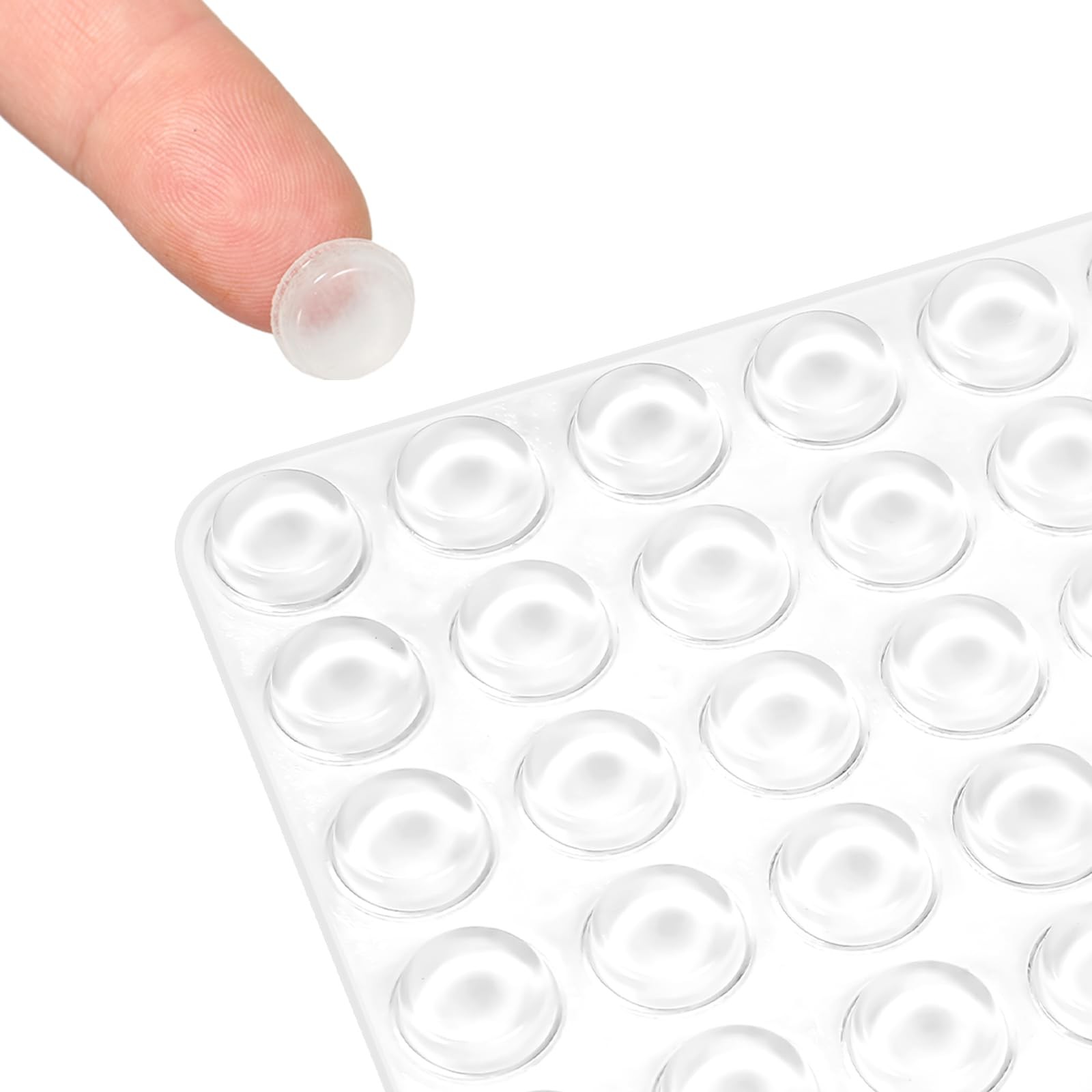 Silicone Cabinet Door Bumpers Round 192pcs Clear Rubber Self