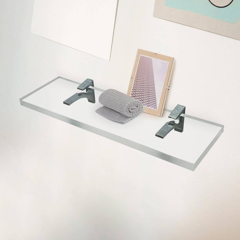 6 In. W X 0.75 In. H X 11.5 In. D Floating Wall Mounted Clear Acrylic Rectangula