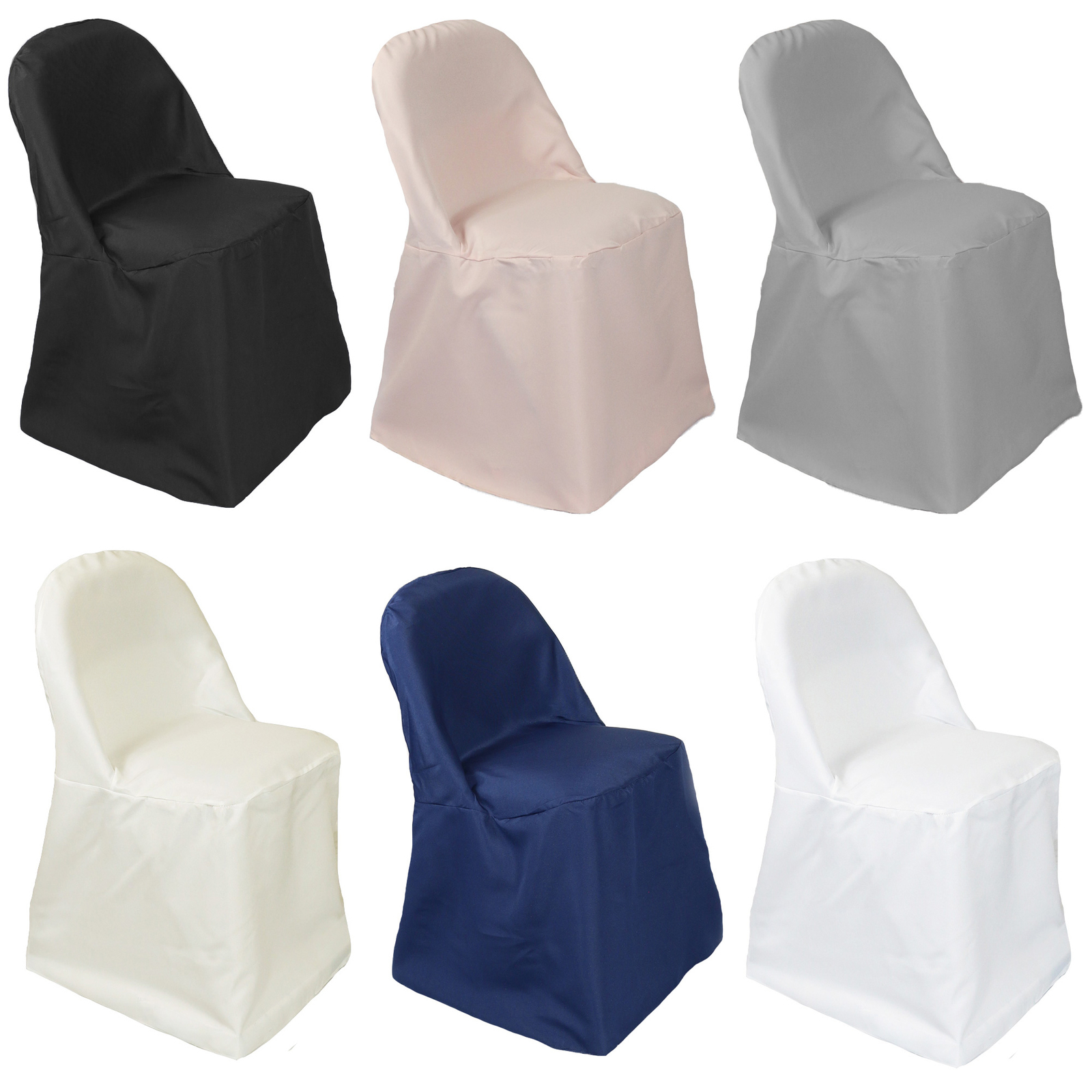 YCC Linens – 6 Pack Polyester Folding Chair Covers for Standard Folding Chairs