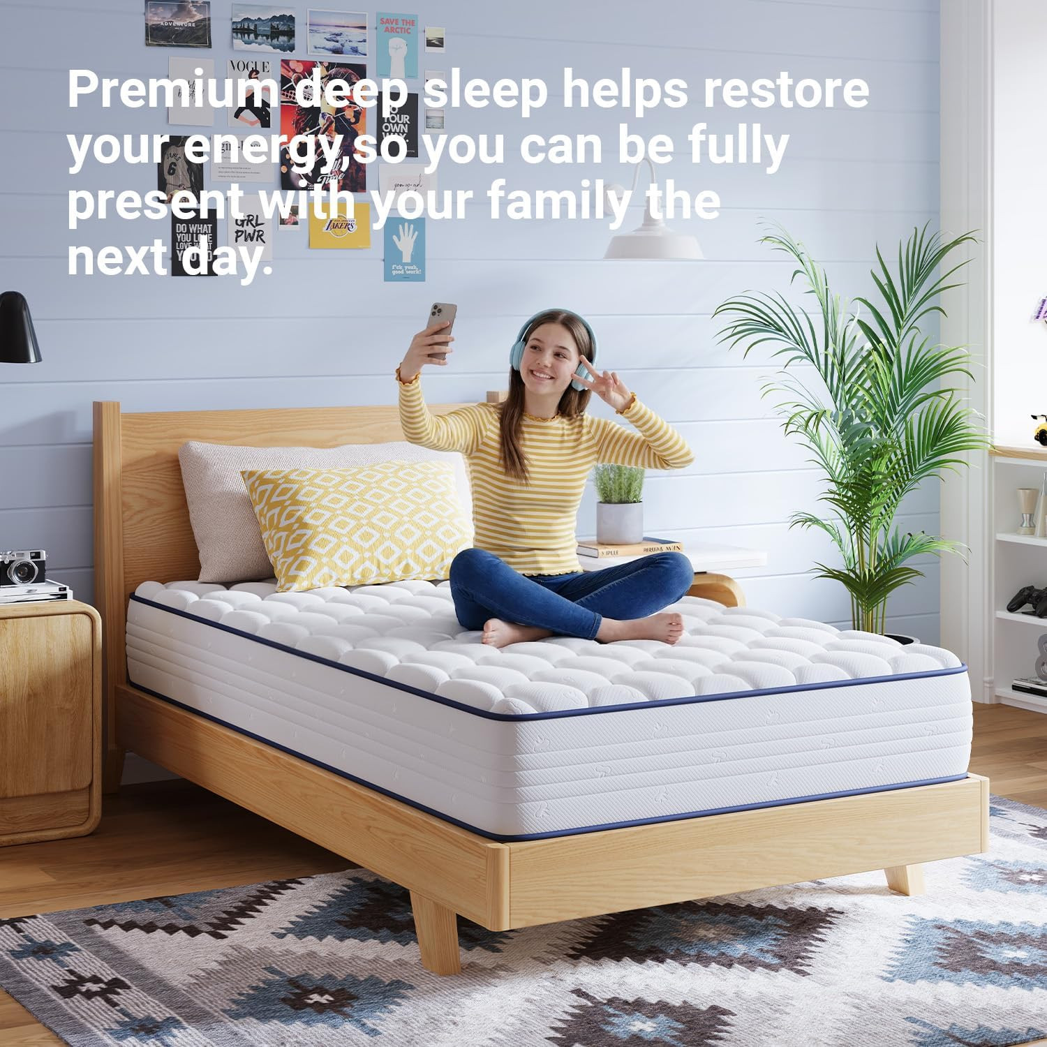 Inch Twin XL Mattress, Twin Bed Mattresses in a Box, Medium Soft, Breathable Fab