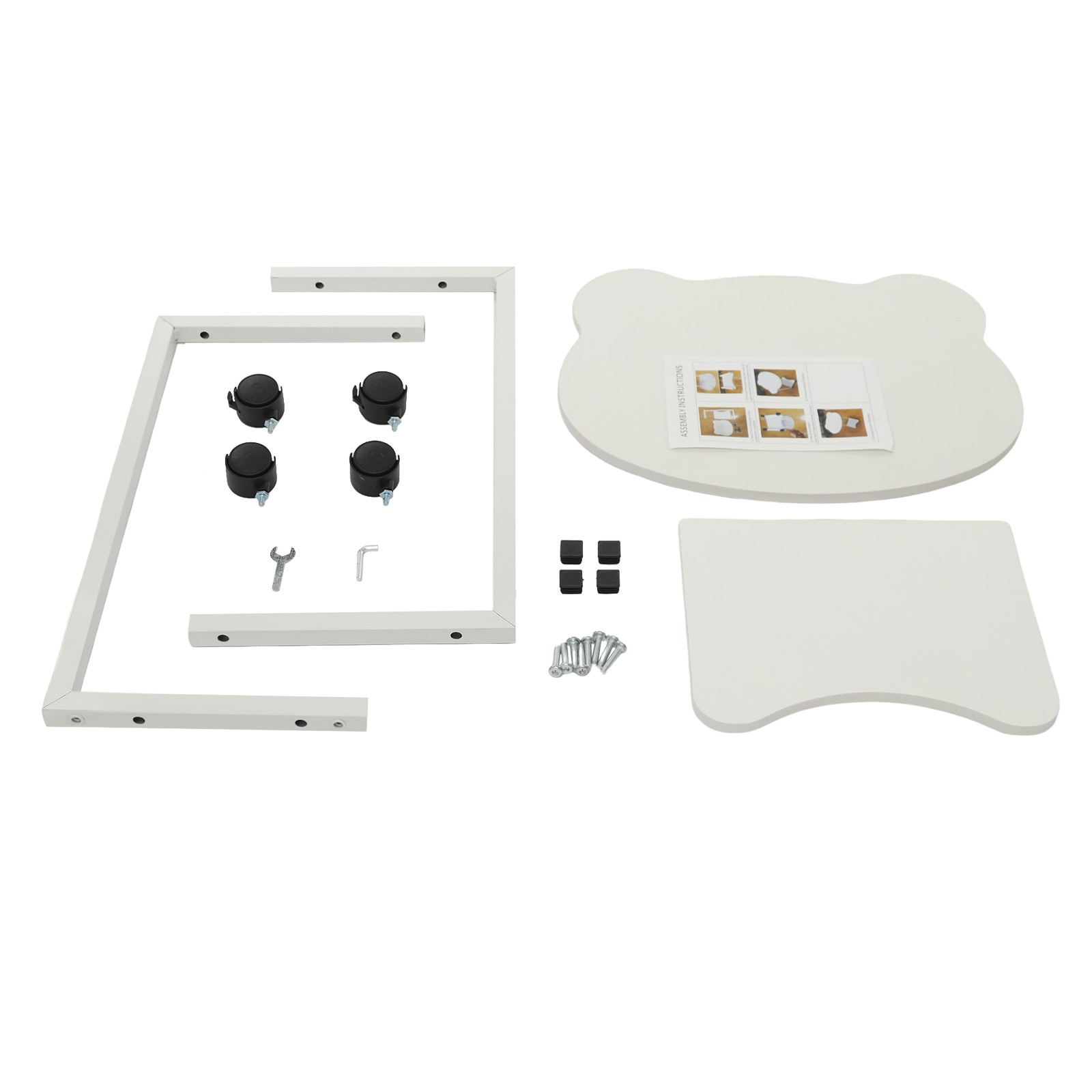 C Shaped Side Table w/ Wheels End Table for Small Space C Table for Couch Sofa