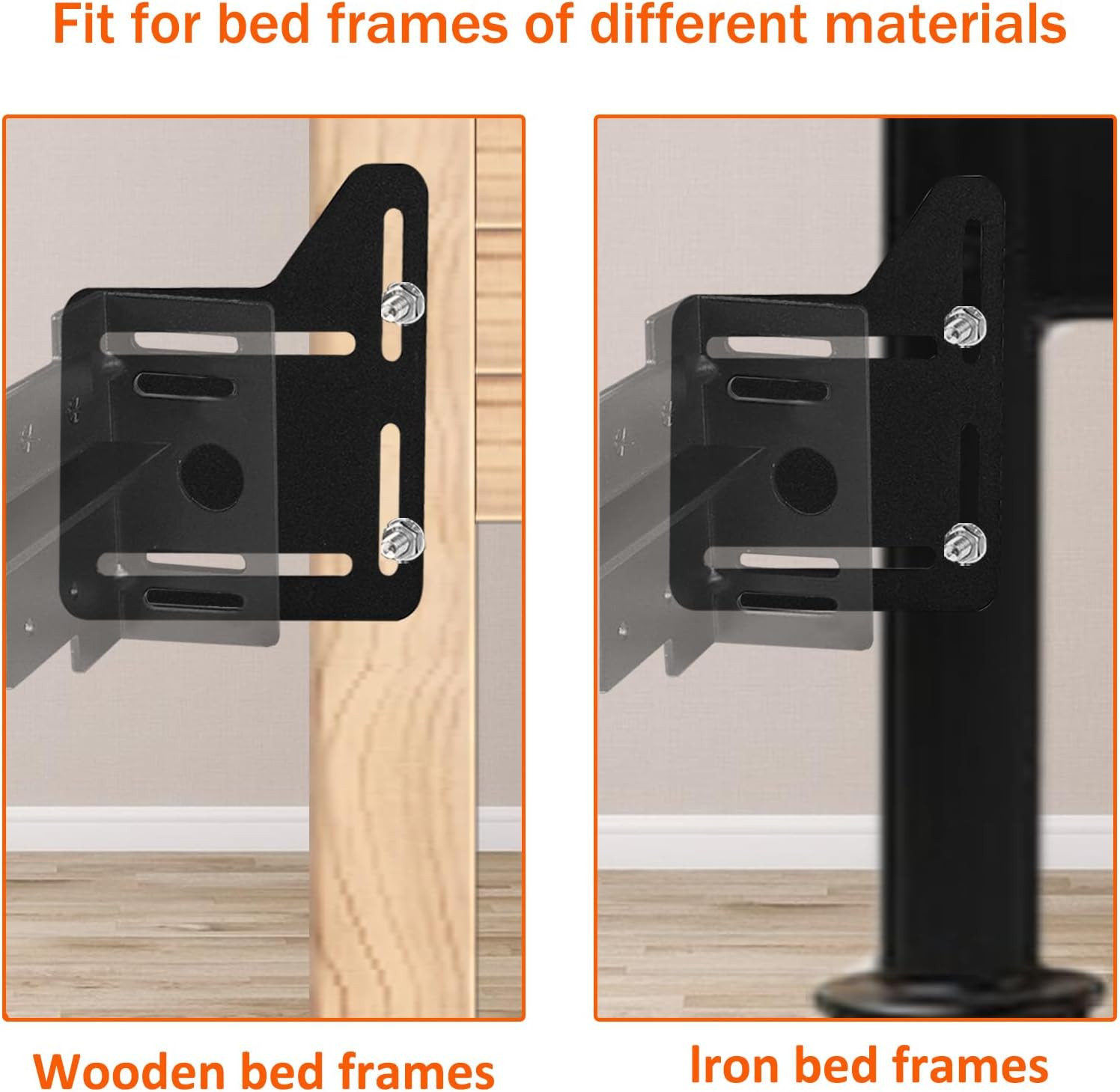 Adjustable Headboard Brackets Kit for Metal Bed Frame – 2 Pieces