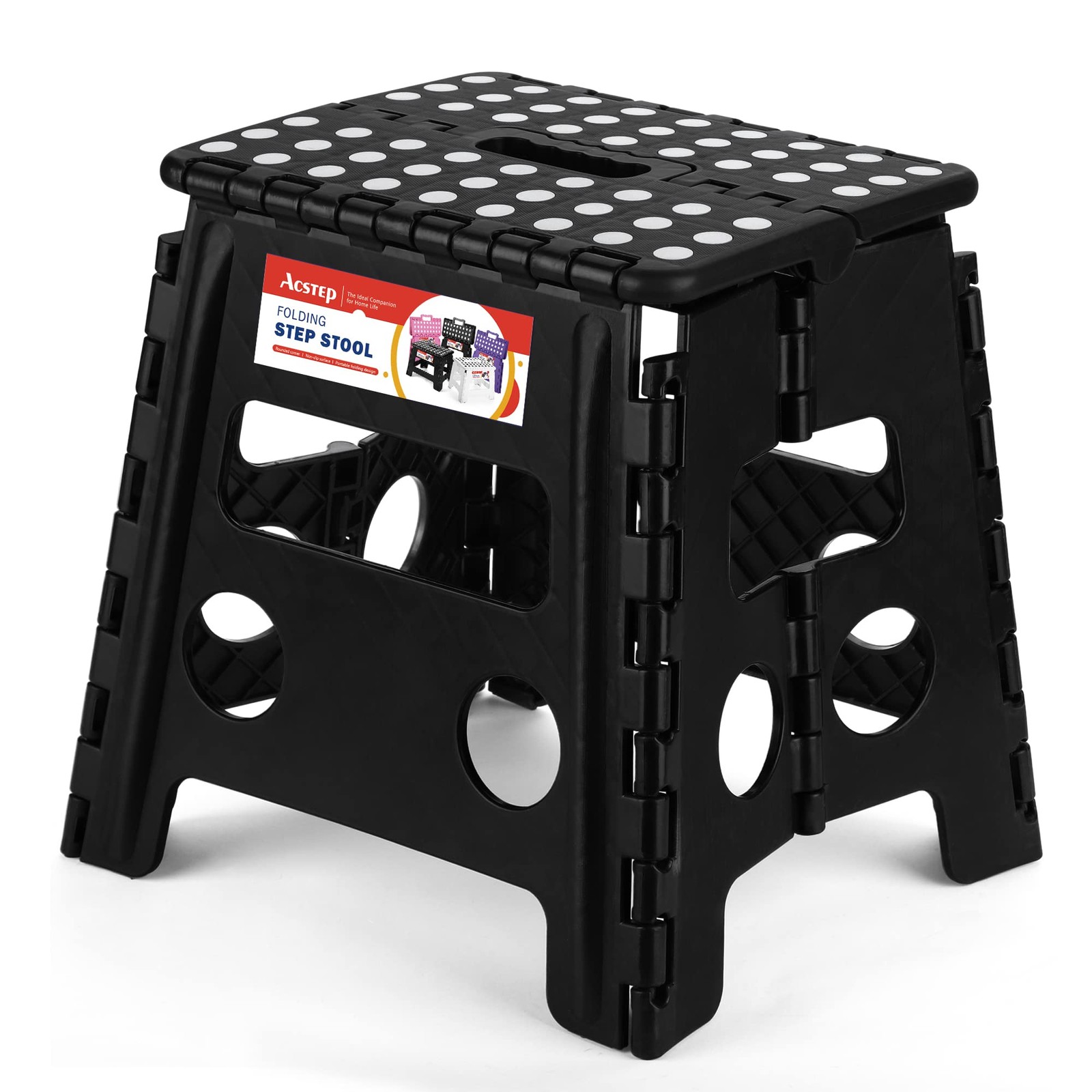 Folding Step Stool – 13 inch Height Premium Heavy Duty Foldable Stool for Adu