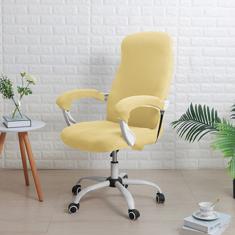 Office Chair Cover High Stretch Computer Rotating Chair Slipcover with Zipper