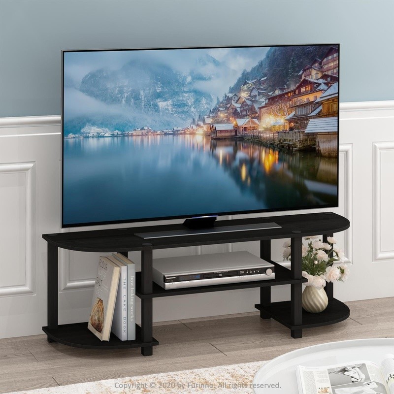 Stylish TV Stand Wood Composite 2 Shelves Fits 42in Screens Easy Assembly New