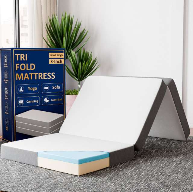 Continental Sleep Sunset, 3” Trifold Memory Foam Mattress, 25”, Non-Standard